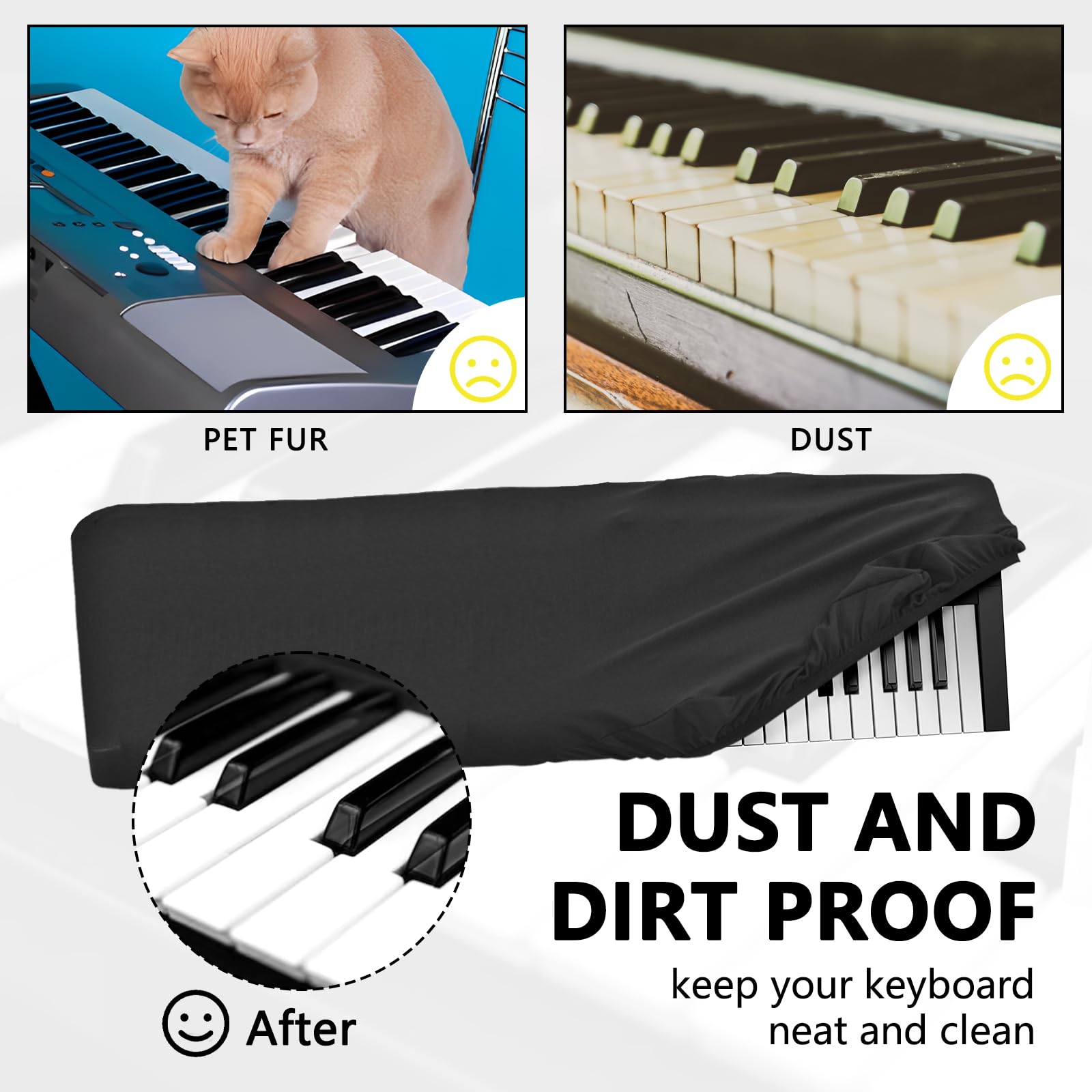 Musiin 61 Keys Piano Keyboard Dust Cover, compatible with Native Instruments A61, KONTROL S61 - Image 3