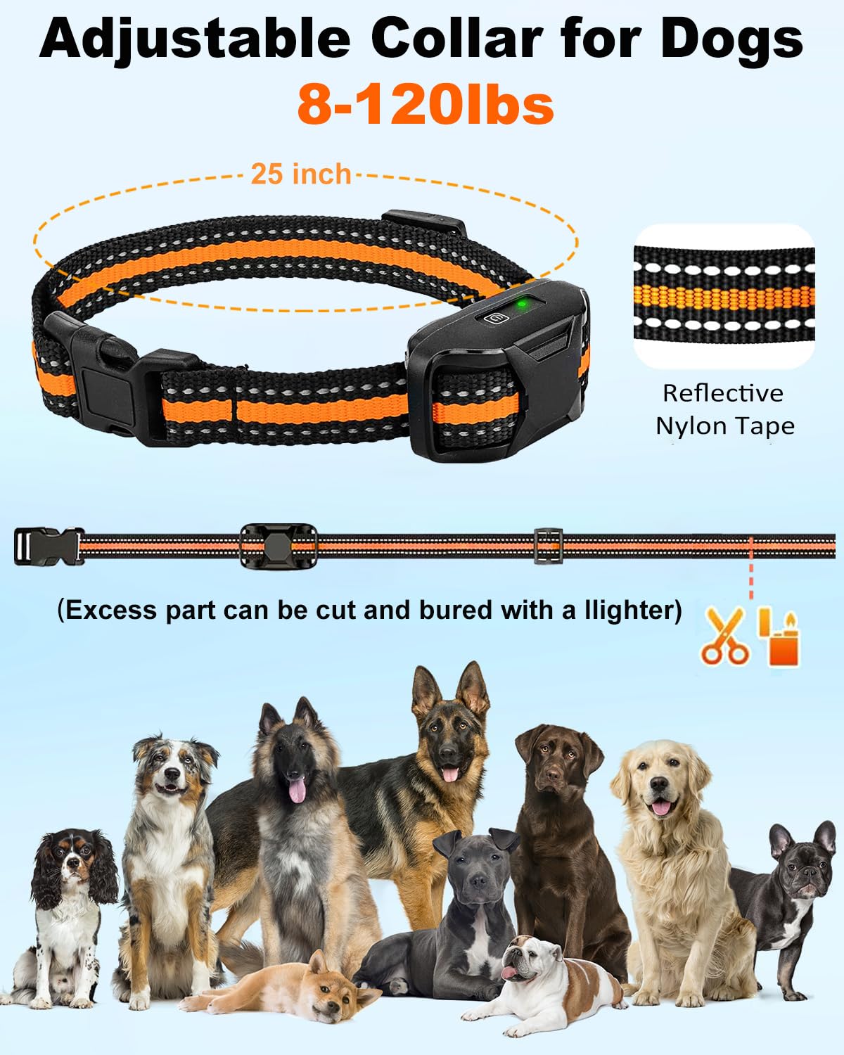 Anti Barking Collar with Remote 3300ft, Dog Training Collar for Small Medium Large Dogs with Vibration/Sound & Safety Lock - Image 4