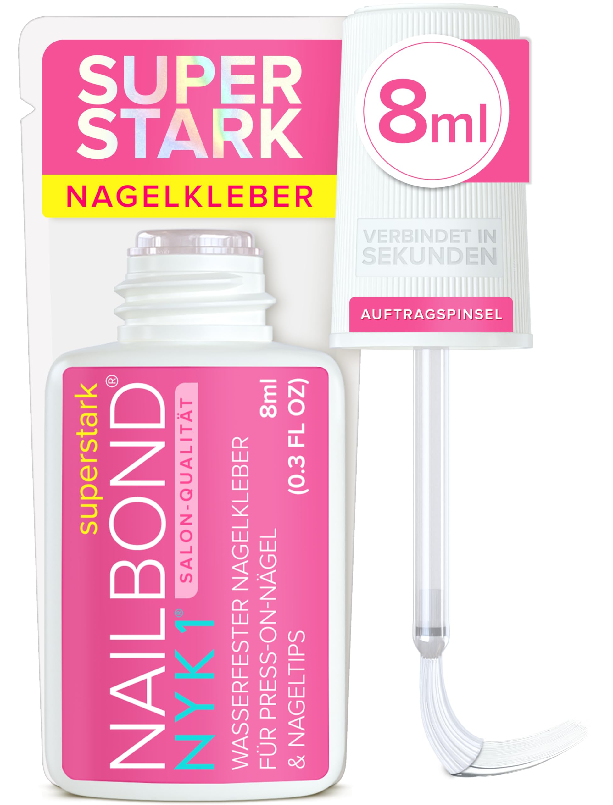 NYK1 Nagelkleber Extra Stark für Press-Ons, Nageltips & Kunstnägel | 8ml