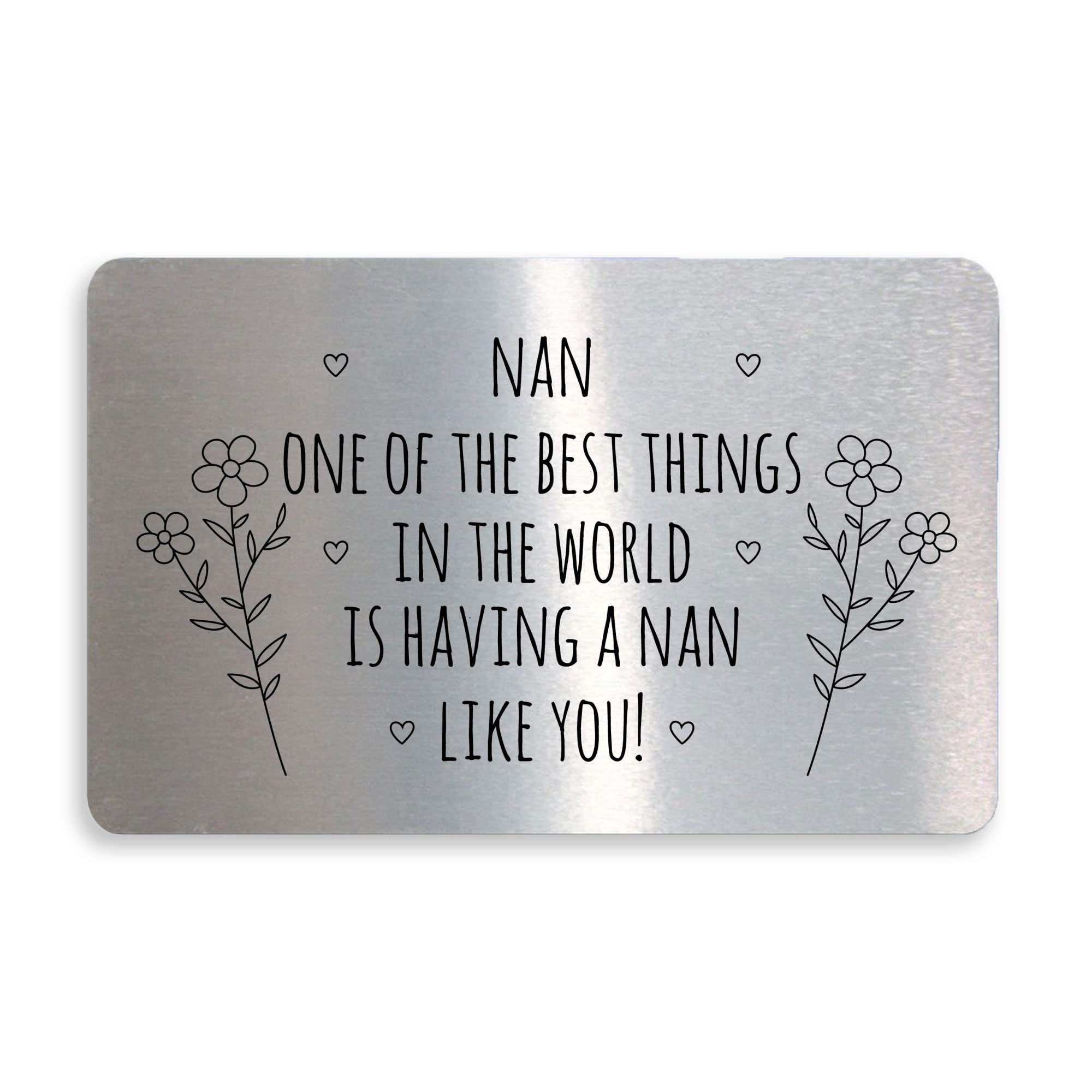 Gift For Nan Birthday Mothers Day Metal Card Thank You Gift From Grandchildren Keepsake