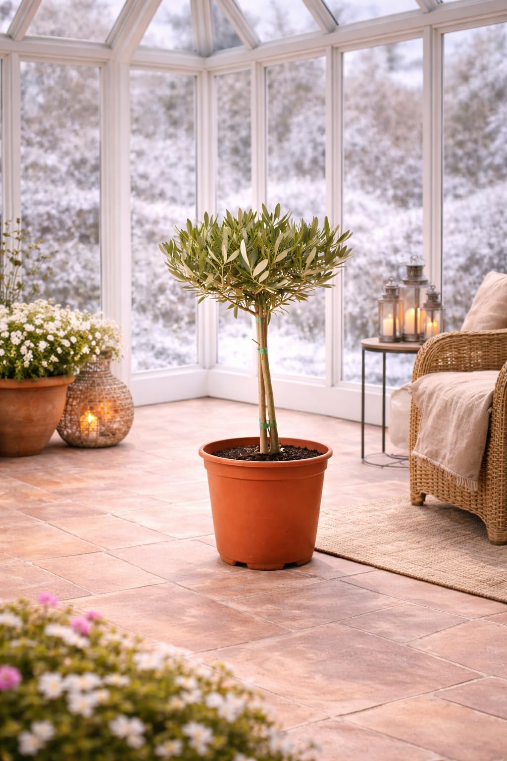 Olivenbaum Stmmchen 50-60 cm  Kleine Olivenpflanze fr Garten, Terrasse &  Balkon  Robuste mediterrane Pflanze, winterhart, dekorativ & pflegeleicht  : Amazon.de: Garten