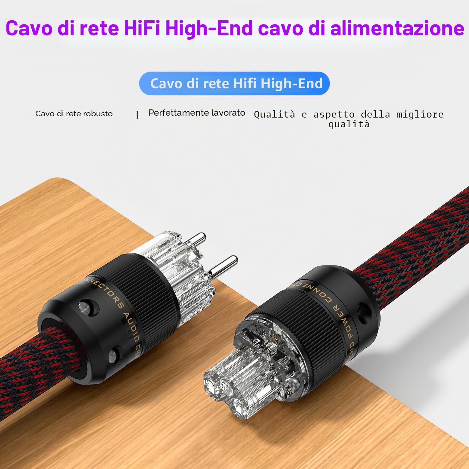 Tertullus Cavo di alimentazione HiFi High End C15, cavo di alimentazione HiFi audio per dispositivi freddi, con spina Schuko e spina per dispositivi freddi (PE, 1,5 m)