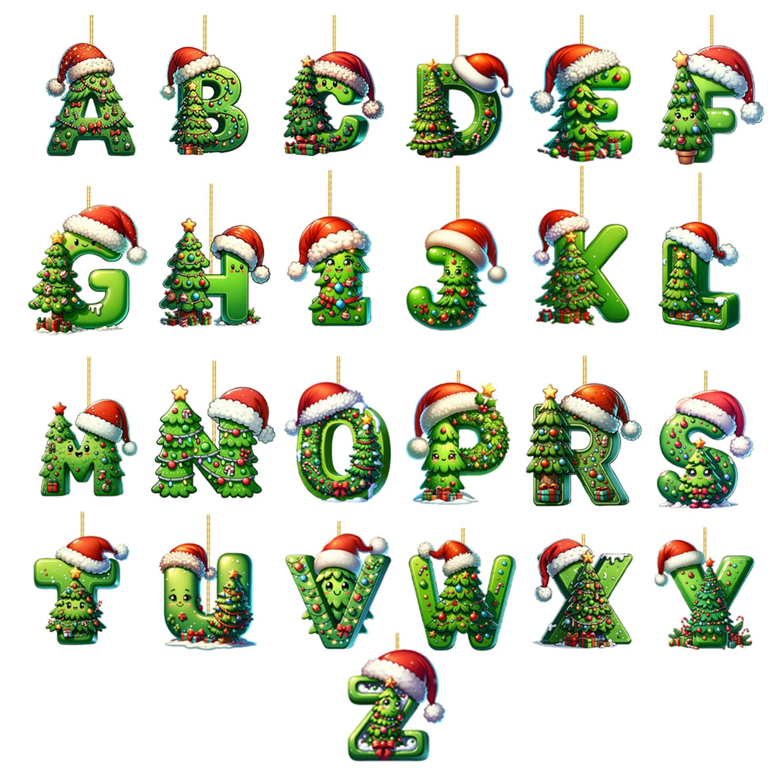 KIXZSAZ Enrich Holiday Season With 26 Letter Ornaments Christmas Tree Decorations Easy To Decorate Illuminate Home