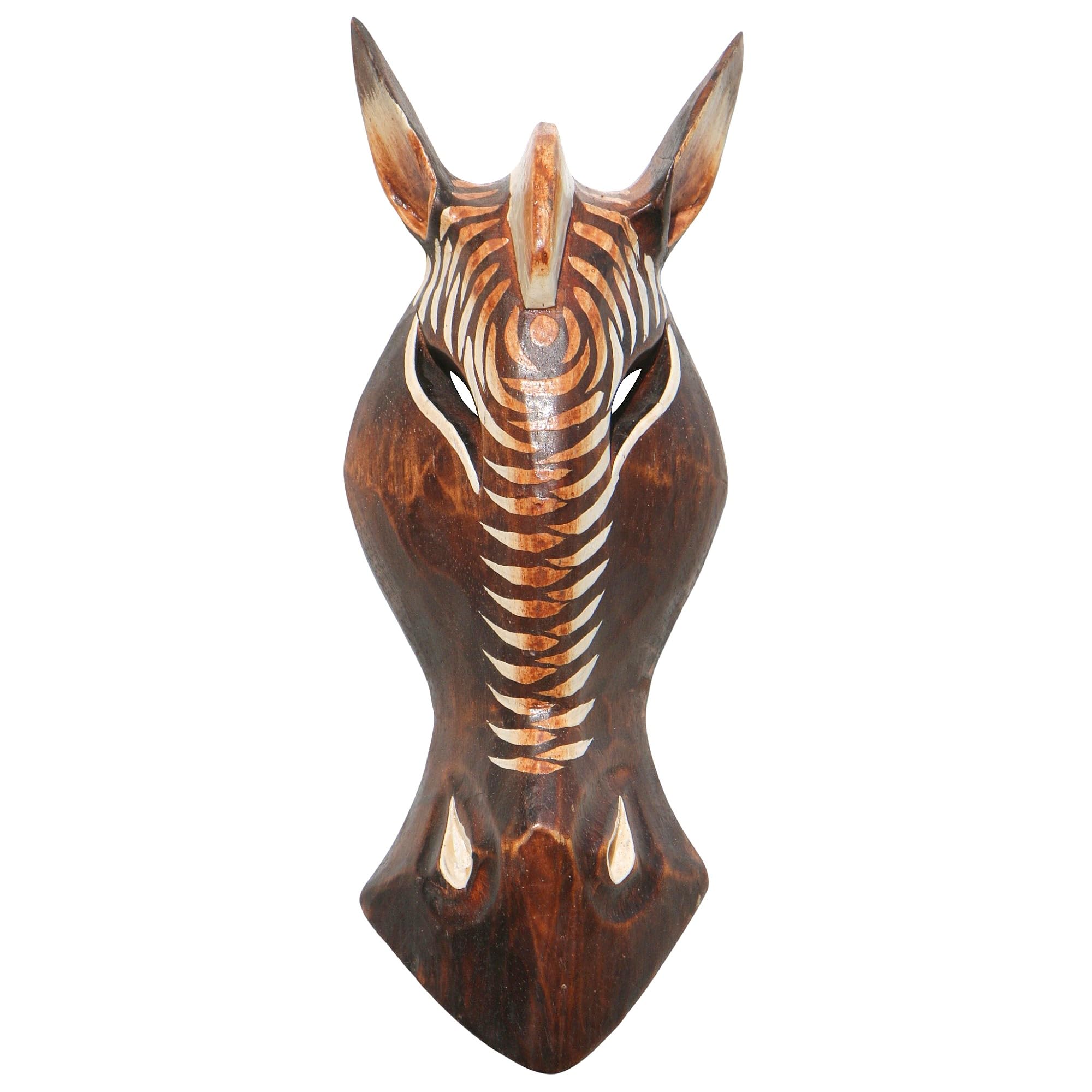 Wogeka - 30 cm Antelope Gazelle Animal Mask - Handmade Wooden as a Gift Idea for Decoration, Carving of Bali, Africa Mask 111