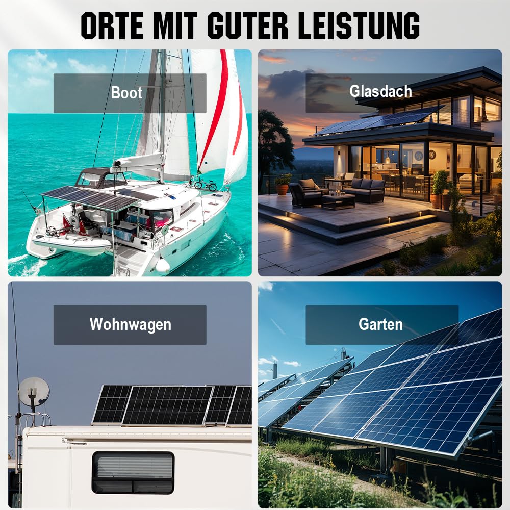 ECO-WORTHY Bifaziales Solarpanel120W 18V, Monokristallin Solarmodul für 12V Batterien, Photovoltaik, Solarpanel 12v ideal für Wohnmobil, Balkonanlage, Gartenhäuse, Boot