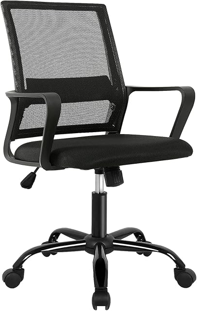 Actask Office Chairs for Home Ergonomic Office Chair Computer Chair Desk Chair Height Adjustable 360° Swivel Rocking Function Mesh Back Desk Chair For Home Office Load Capacity of 136KG-Black