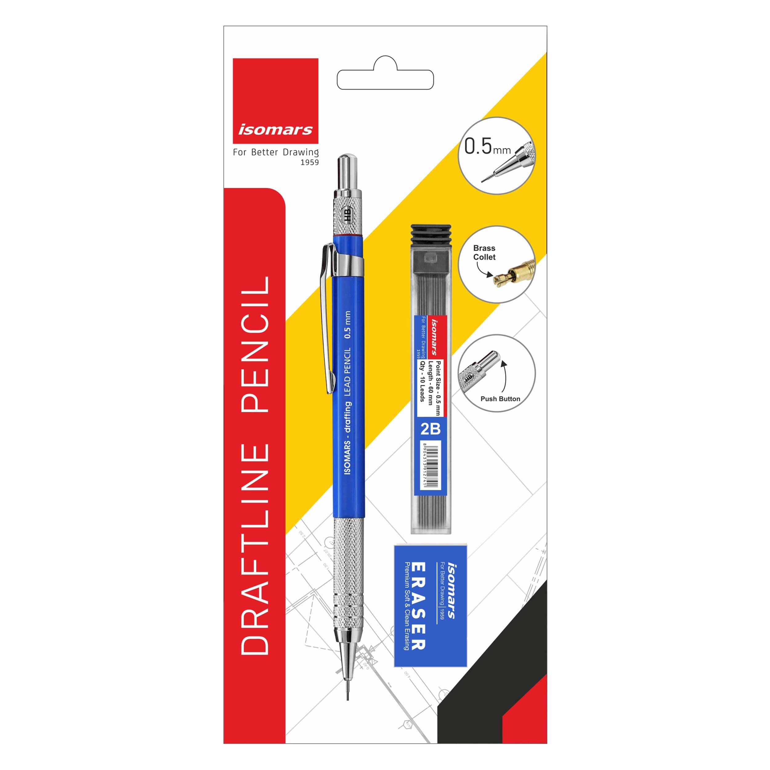 Isomars Mechanical Drafting Pencil 0.5mm with Built-in Sharpener & 10 Free Leads | Technical Drawing Pencil for Sketching, Drafting, Engineering, Architecture, Design & Writing-image-27