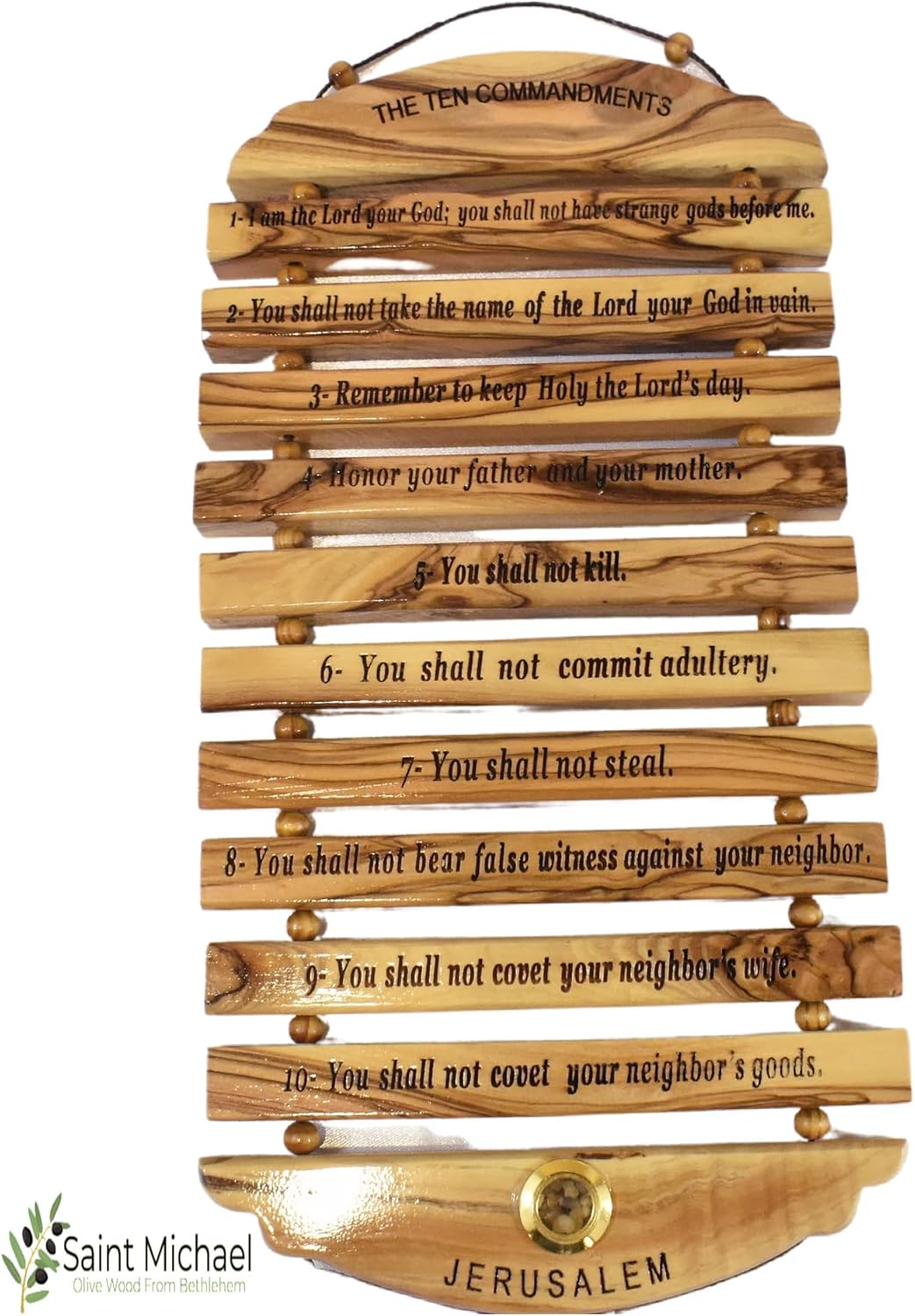 Ten Commandments Olive Wood Hand Made in the Holy land Wall Hanging Christian Gift Wall cross Crucifix Home Décor