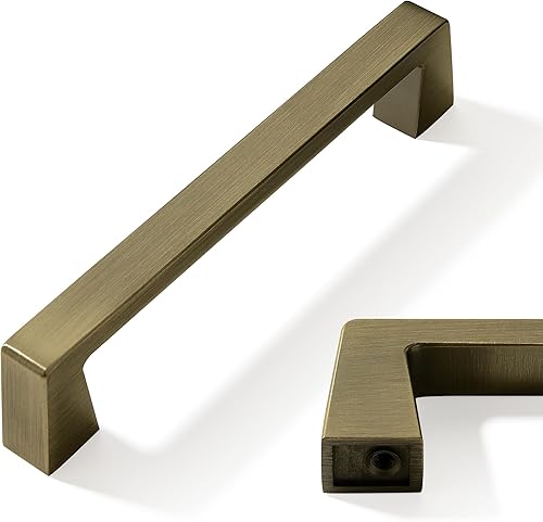 Paquete de 10 manijas de gabinete de cocina de 5 pulgadas, tiradores de gabinete de latón antiguo, tiradores de cajón, accesorios de gabinete de