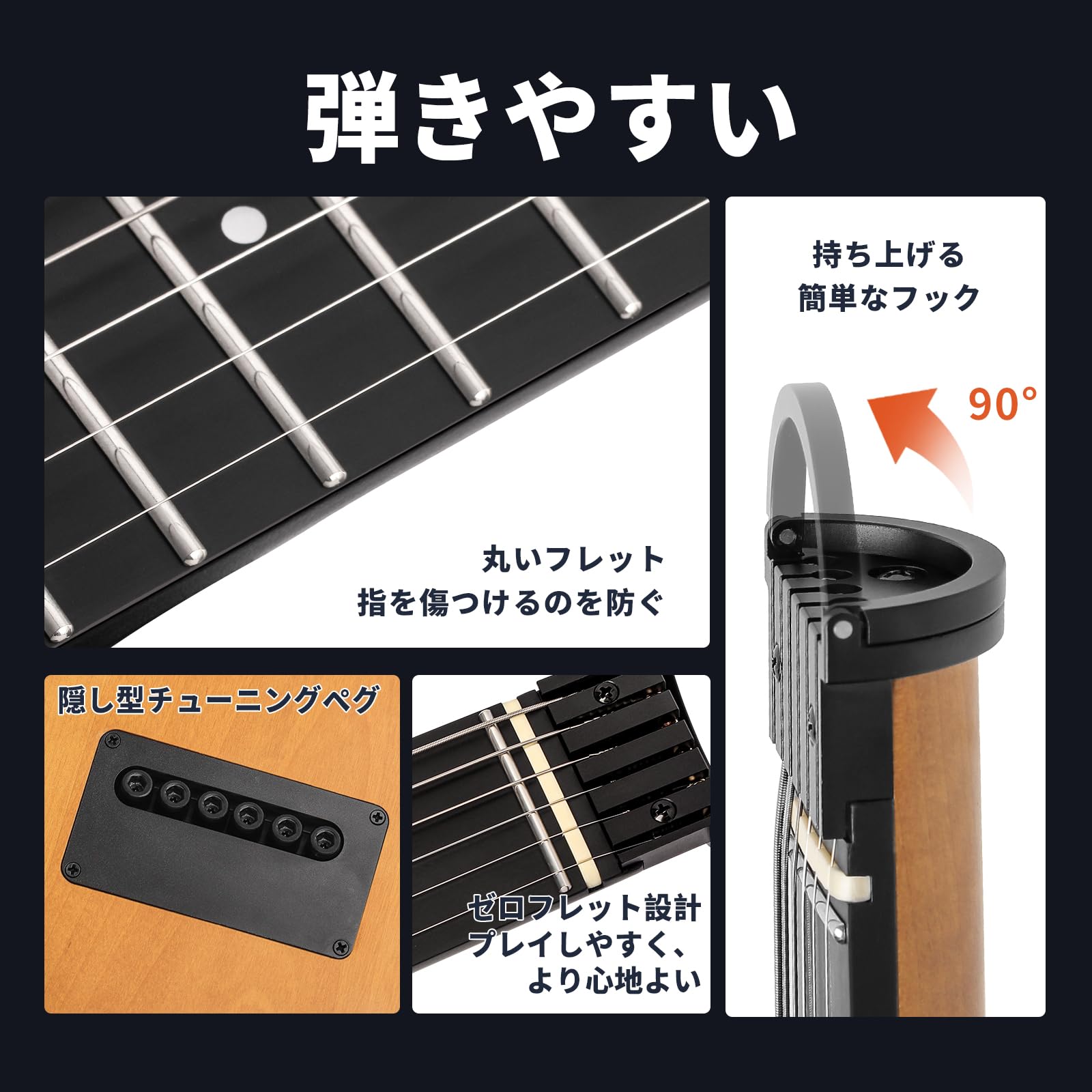 送料無料　VINTAGE 　ミニギター　エレキギター シルバー　トラベルギター TRAVELER GUITAR(トラベラーギター) Ultra-Light Electric Electric