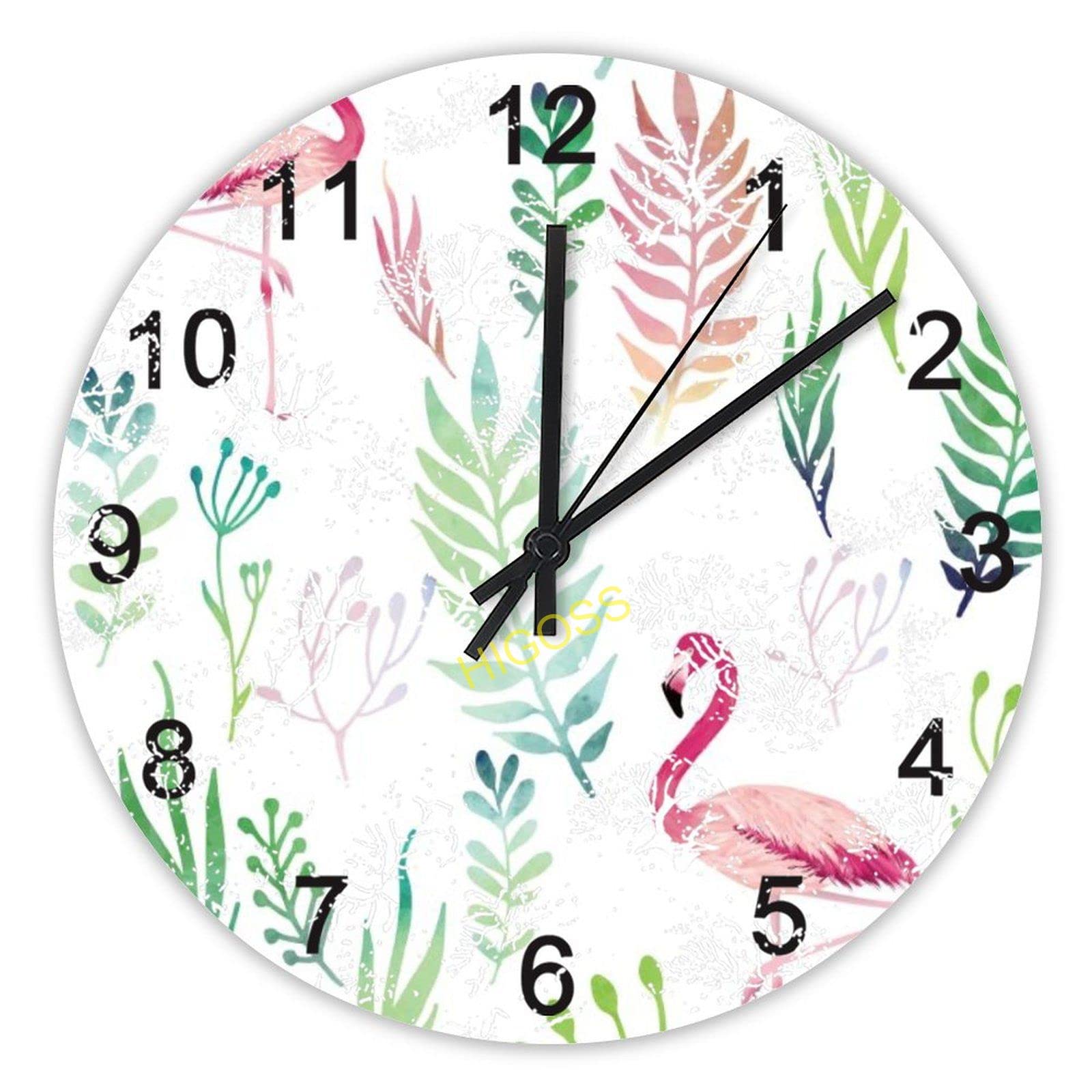 Horloge murale ronde en bois silencieuse 38cm décoration grand cadran
