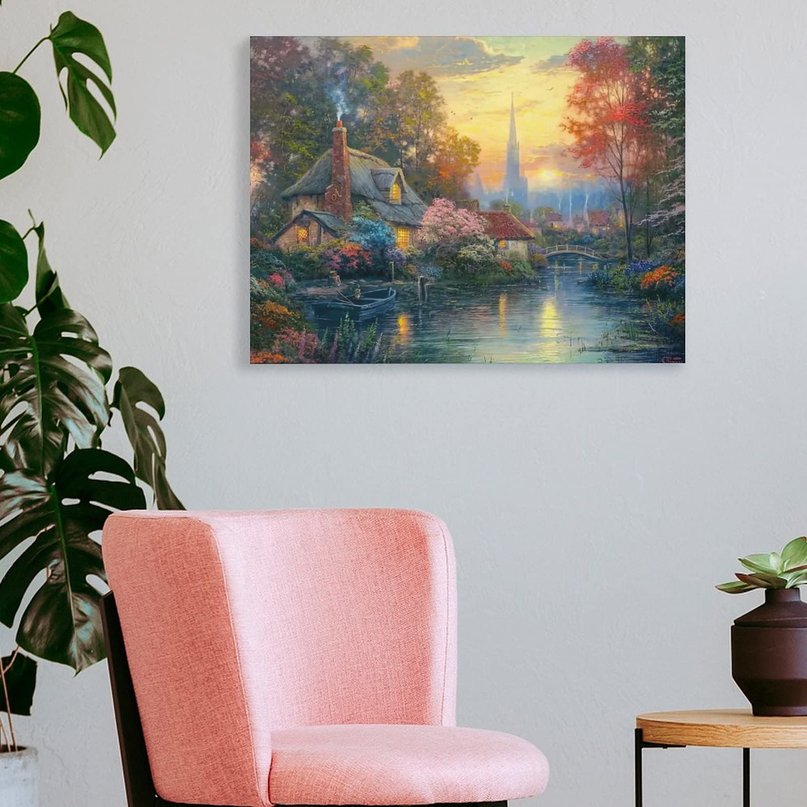 装飾的な風景画 油彩 大きめ 71wnfHypZ+L._UF1000,1000_QL80_.jpg