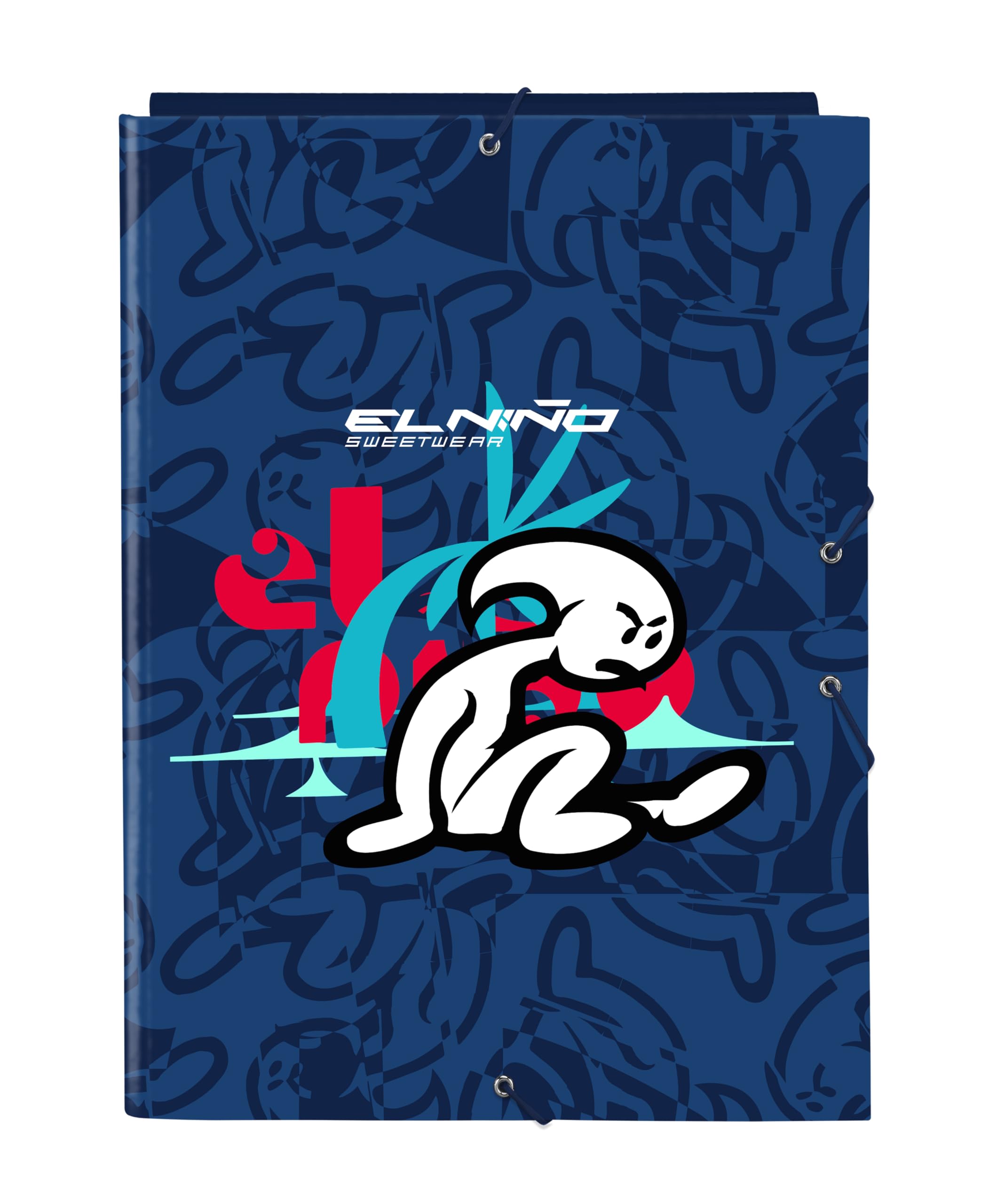 Safta -M068 EL NIÑO Paradise-Folio Folder with 3 Flaps, Ideal for Children of Different Ages, Comfortable and Versatile, Quality and Resistance, 26 x 36.5 cm, Navy Blue, Standard (512432068), Navy,