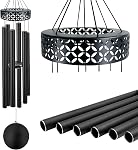 ASTARIN Chimes de vent de 48'' pour l'extérieur - grand WindChimes avec 6 Tubes lourds, Chimes commémoratifs en plein air pour jardin suspendu Décor, Cadeaux de sympathie pour amoureux,Accueil Décor