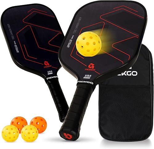 Pickleball Paddles,Fiberglass Pickleball Paddles Set of 2, Lightweight Pickleball Rackets with Pickleball Carrying Bag,for Beginners & Pros