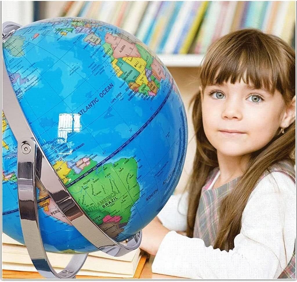 12.5in Large Educational Globe, 720° Rotating Metal Geographic World Globe for Home and Office Decoration (One Color 32cmb)