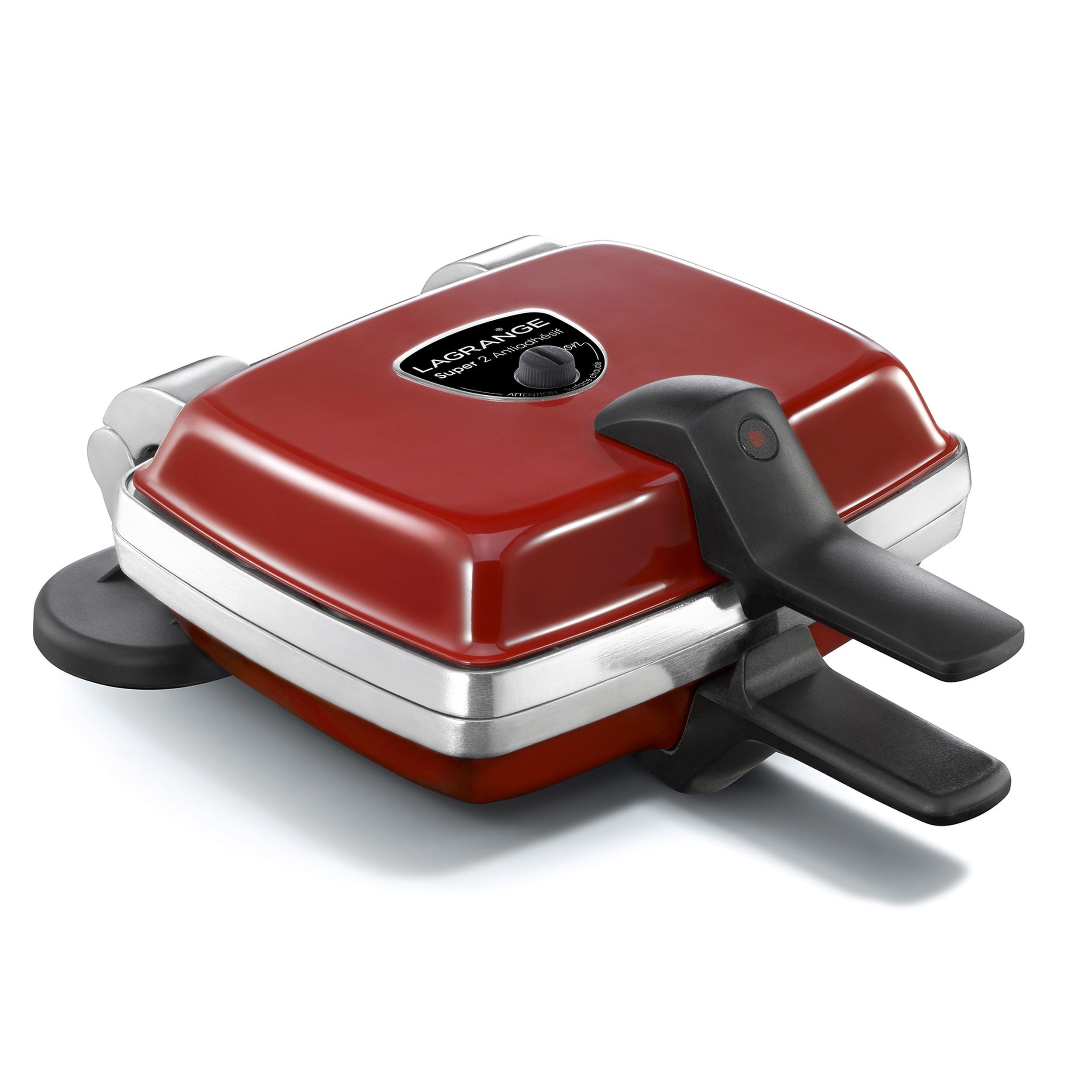 Gofrera Super 2 Antiadherente rojo - multifuncional para gofres, sándwiches y obleas