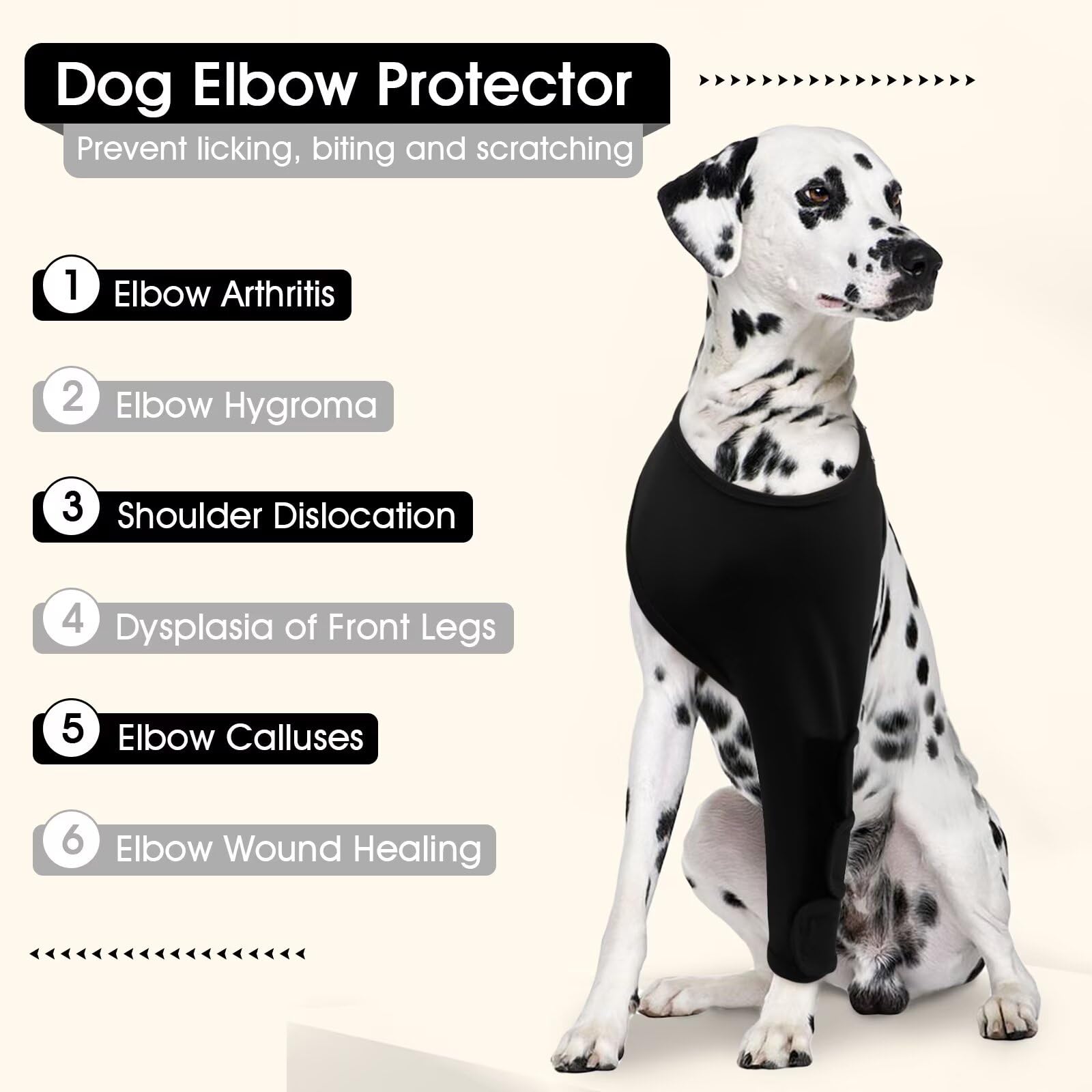 IECOii Dog Surgery Recovery Suit,Dogs Anti-licking Protection Sleeve,Dog Front Leg Braces Recovery Sleeve,Post Operative Leg Wounds Protector,Cone E-Collar Alternative,Dog leg sleeve,Black,XL - Image 4