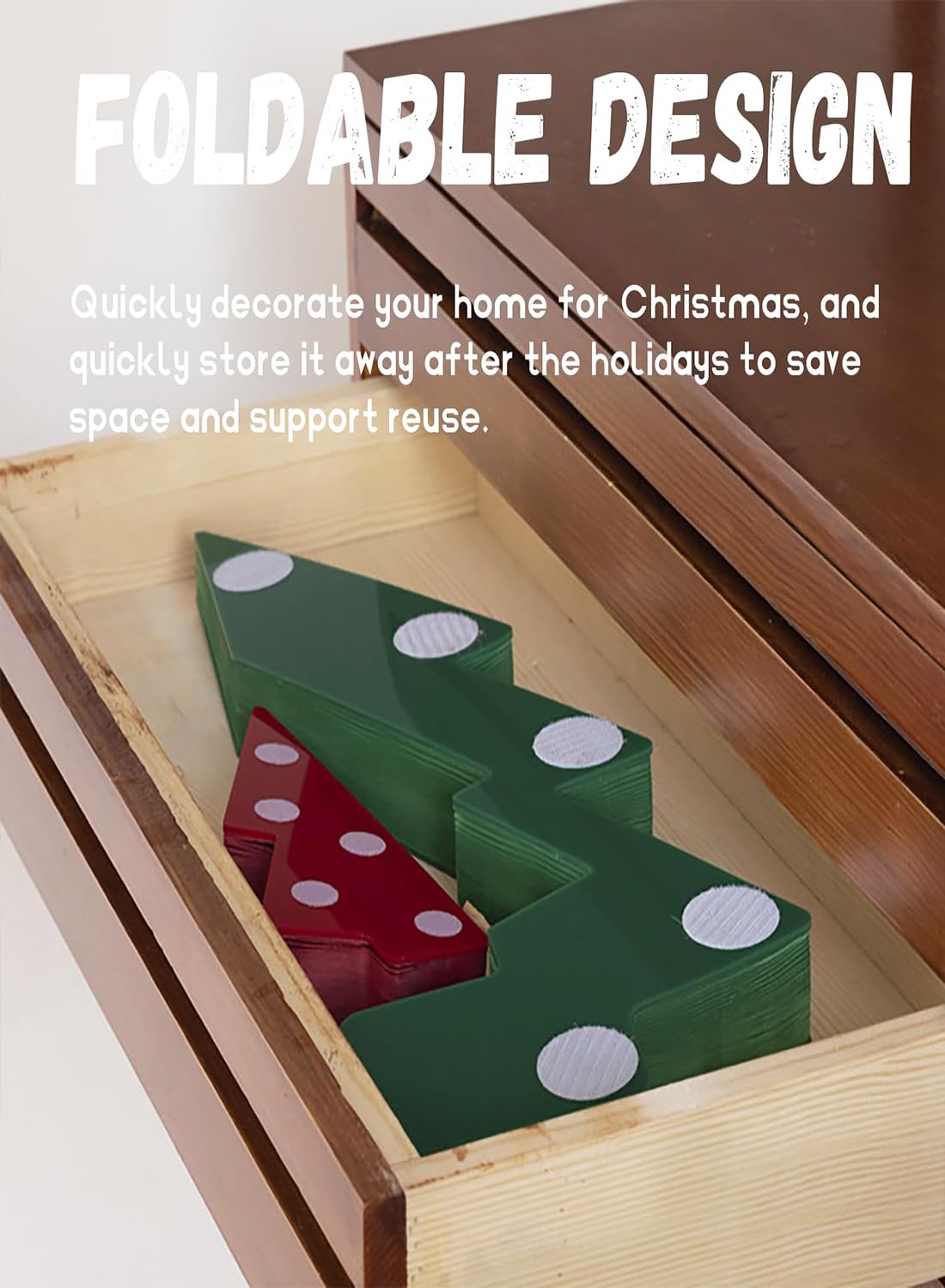 Albero di Natale di Carta, Decorazioni per Feste di Natale per Tavoli Decorazioni per la Casa, Decorazione Pieghevole per Albero di Natale In Carta Kraft con Luce USB e Ornamenti green L