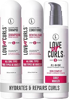 - Love Ur Curls - Shampoo & Conditioner Set with All in One Curl Cream Styler for Curly Hair, 3 Step System for Repair and Moisturizing