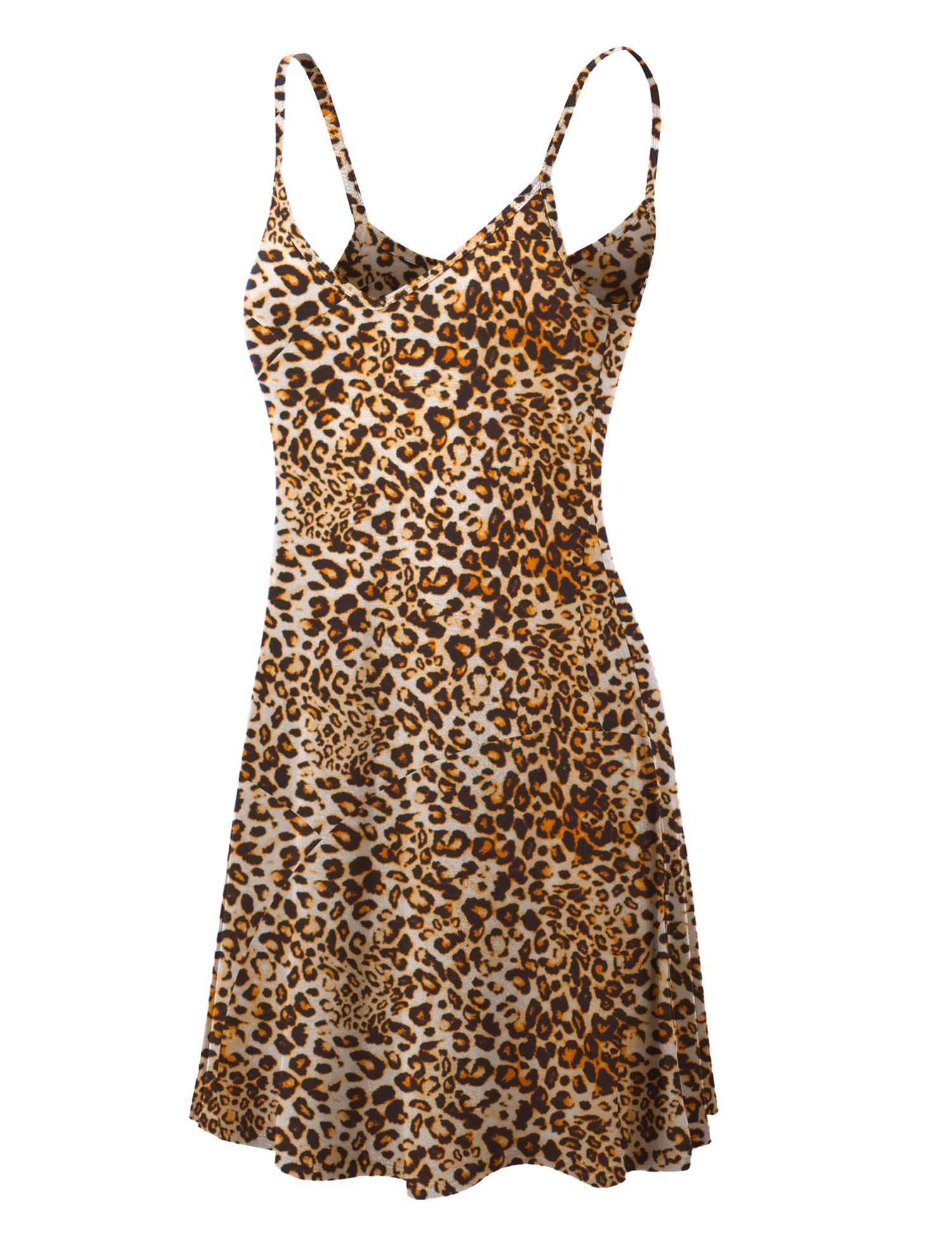 Lock and Love Women's V Neck Spaghetti Strap Cami Tunic Short Slip Dress - Made in USA