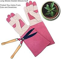 Vista 6 de HLDD HANDLANDY Long Gardening Gloves for Women Men - Leather Rose Pruning Gloves Thorn Proof - Breathable Working Glove