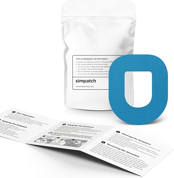 Adhesive Patch for OmniPod - Pack of 25 - Multiple Colors Available (Blue)