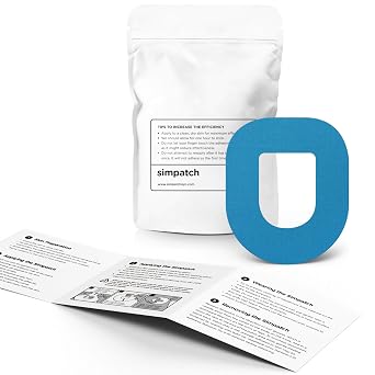 SIMPATCH Adhesive Patch for OmniPod, CGM Tape, Blue, 25-Pack