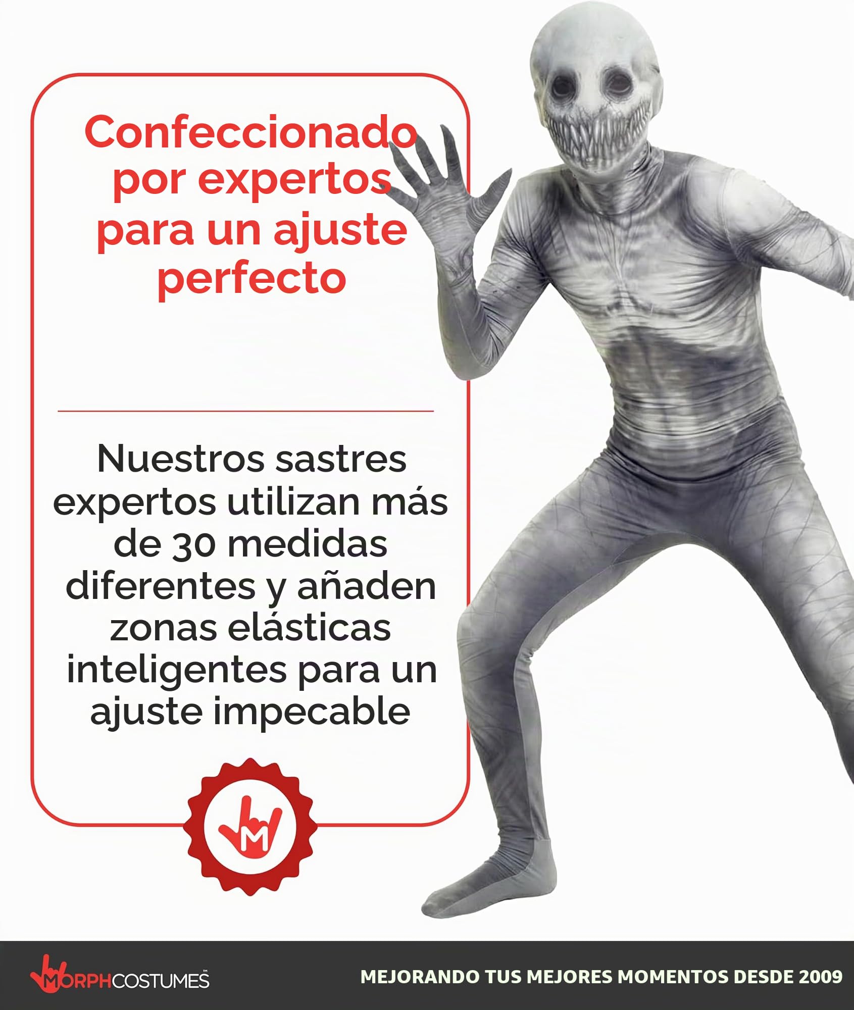 Morphsuits Disfraz infantil diseño de monstruo de leyenda urbana, talla grande, 122 a 137 cm, 10 a 12 años