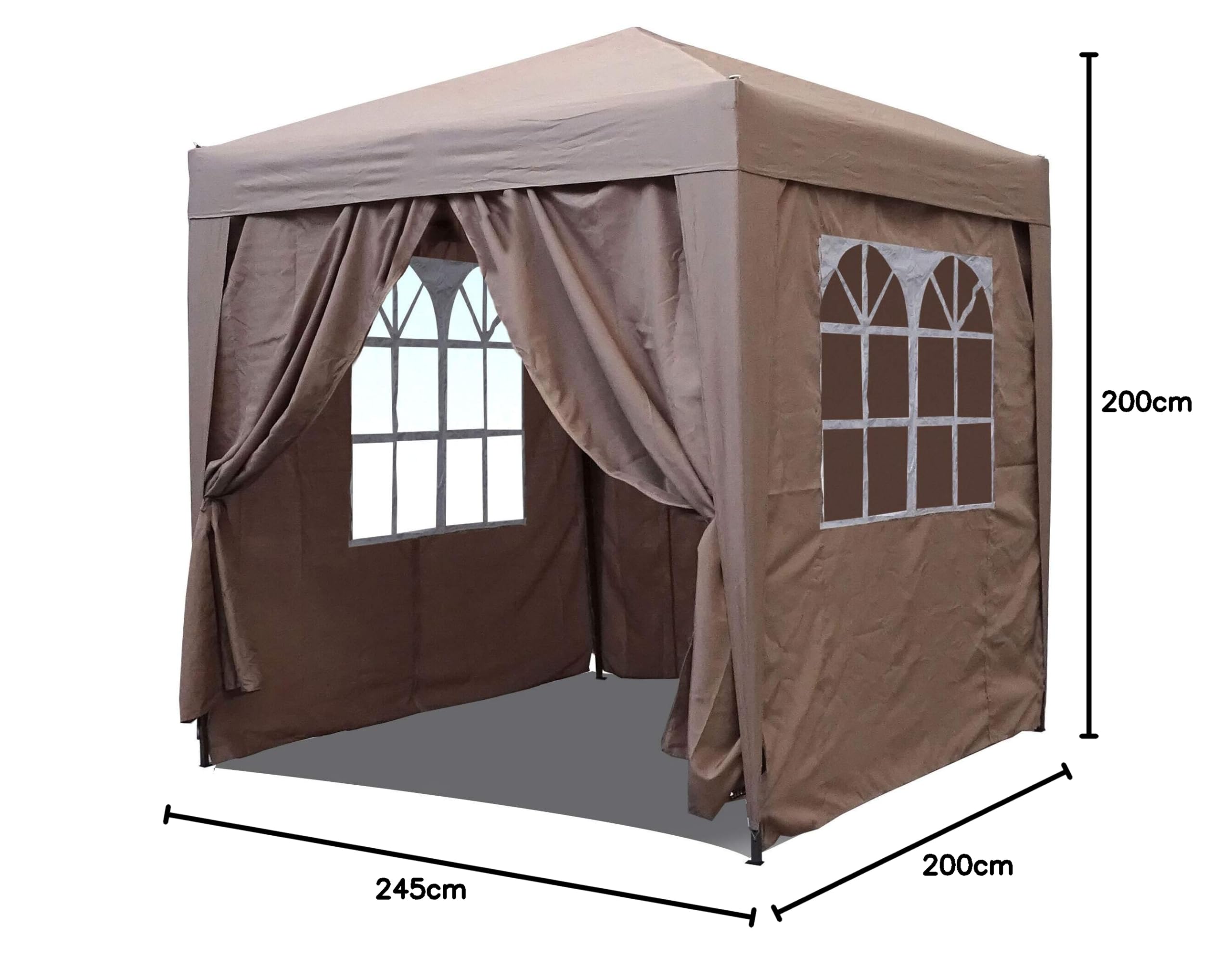 QUICK STAR Pawilon pop-up 2 x 2 m be?owy z obci??nikiem nóg i 4 ?cianami bocznymi Easy-Krzep, z 2 zamkami b?yskawicznymi