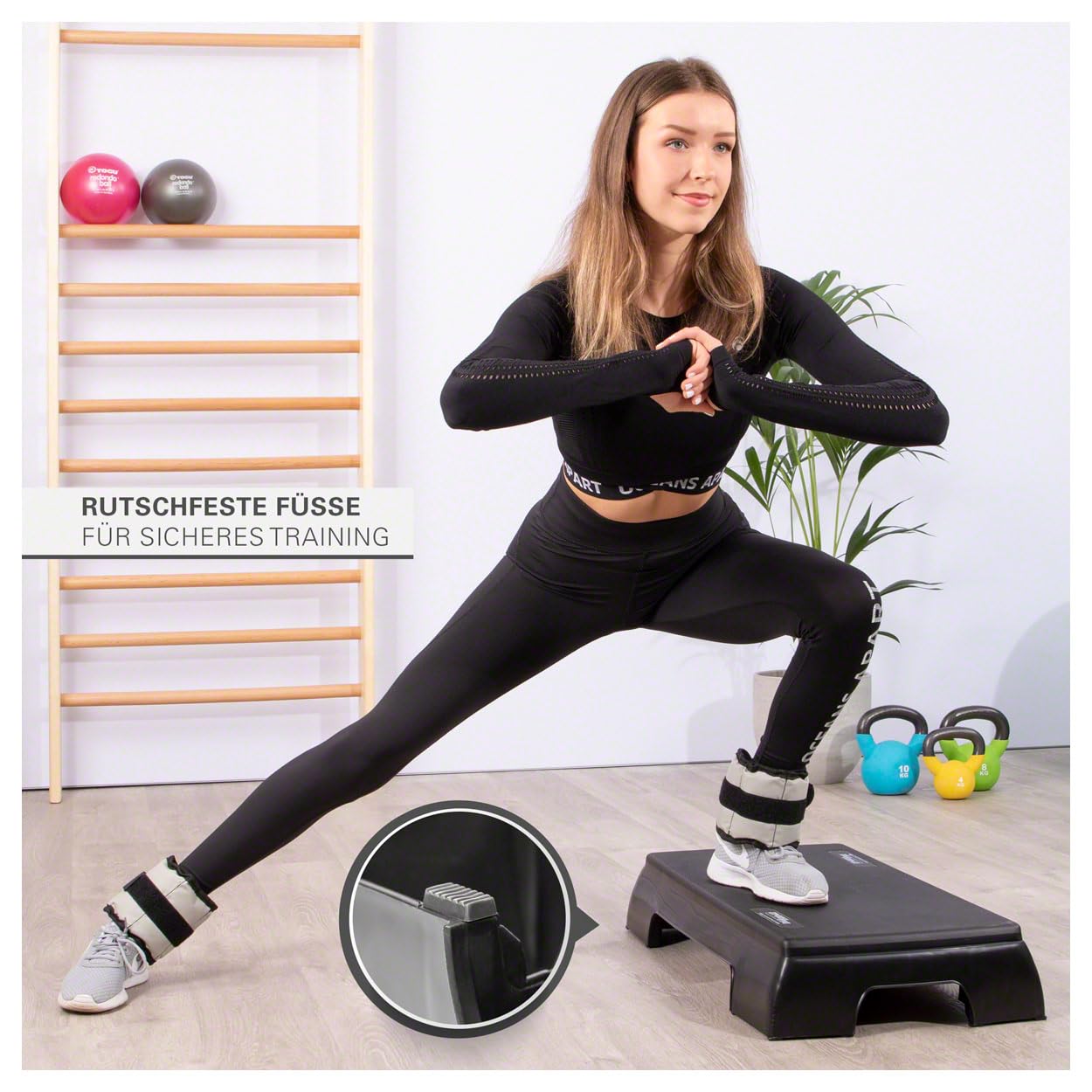 Stepp Brett Stepper Aerobic Studio Fitness Step Board Einteilig