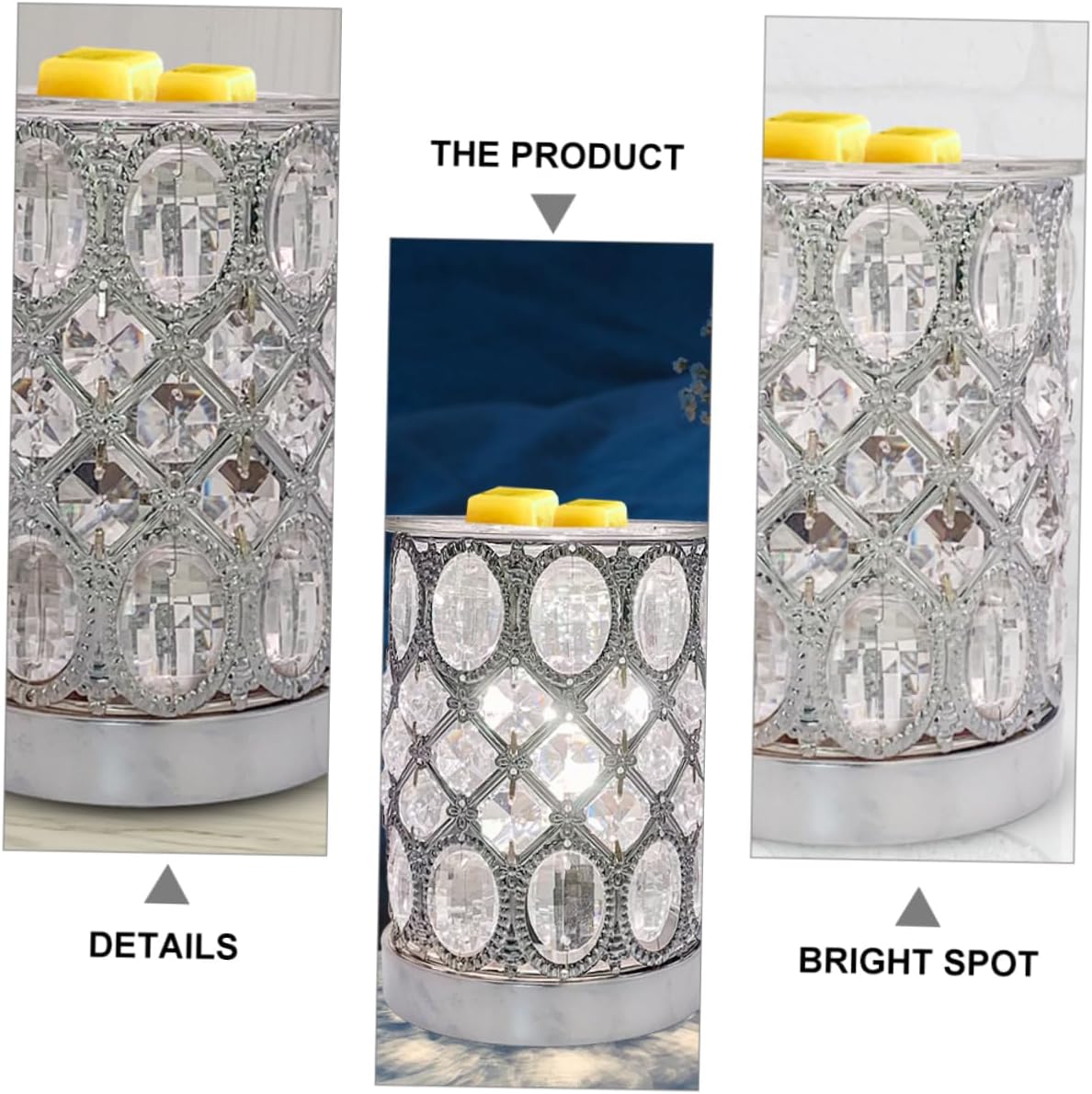 White Aromatherapy Wax Melt Lamp Crystal Fragrance Holder Safe and Stylish Night Light for Home Relaxation and Housewarming Gift