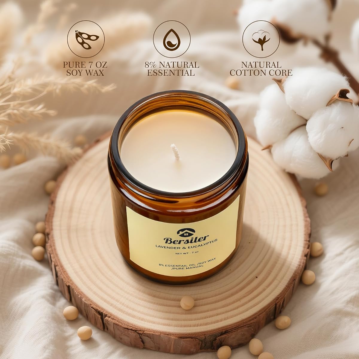 Slow North Eucalyptus + Lavender Aromatherapy Candle view 4