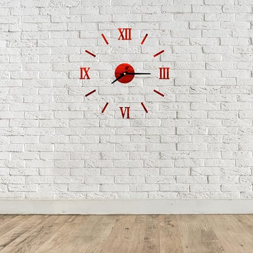 Miniatura 6 de Veemoon 2 unids reloj de pared 3D calcomanía reloj digital de pared reloj de pared reloj número relojes para decoración de sala de estar romano