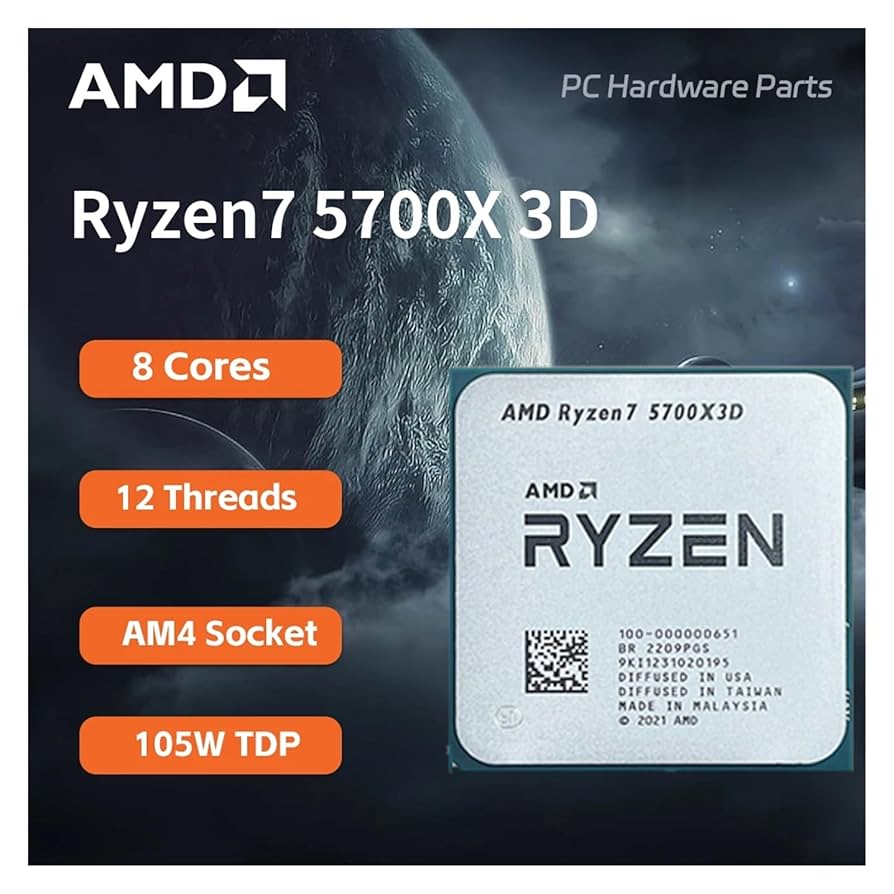CPU AMD Ryzen 7 5700X 3D CPU Processor AMD Ryzen 7 5700X3D Box CPU Gaming Processor 8