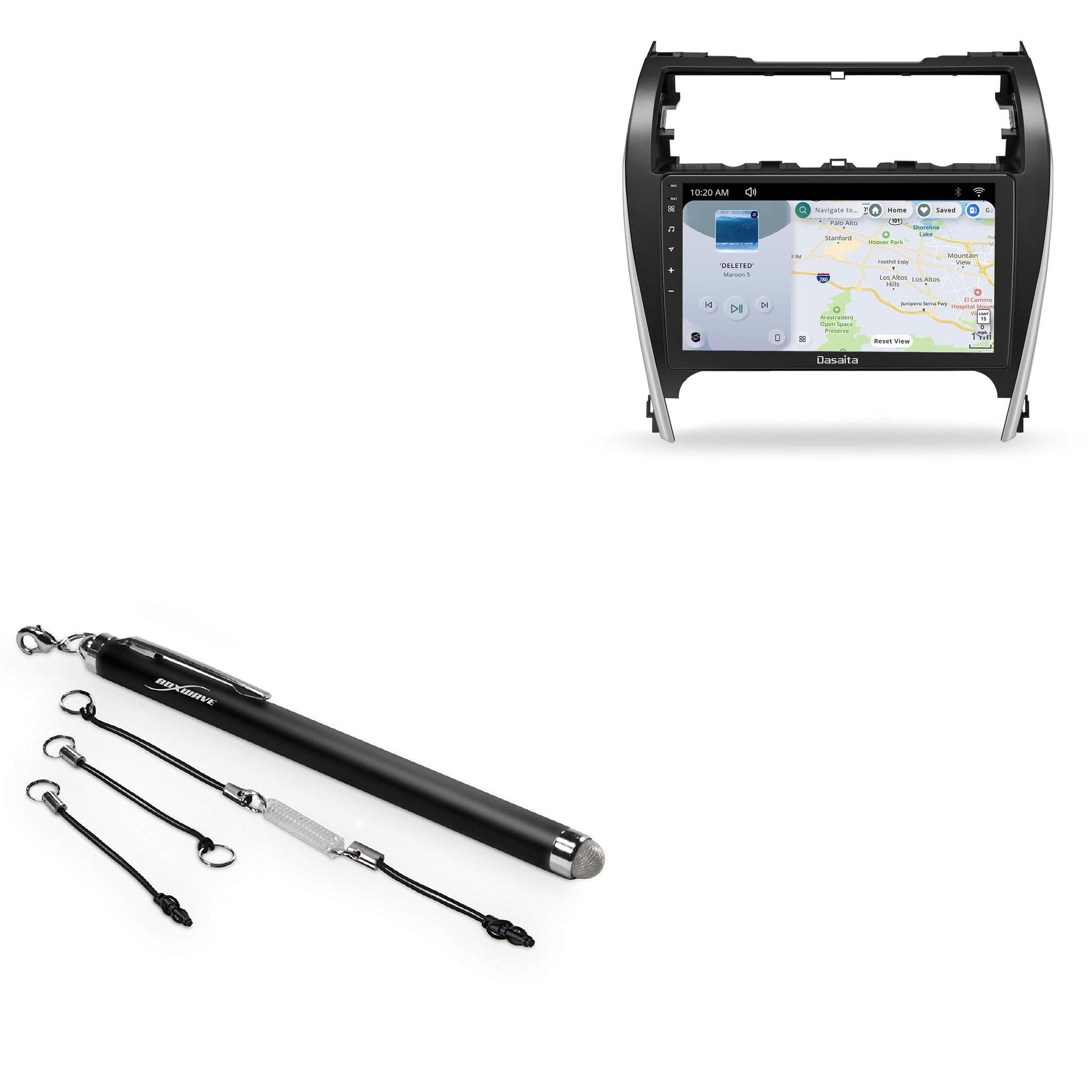 BoxWave Stylus Pen Compatible with Dasaita Carplay Stereo (Toyota Camry) (9 in) - EverTouch Capacitive Stylus, Fiber Tip Capacitive Stylus Pen - Jet Black
