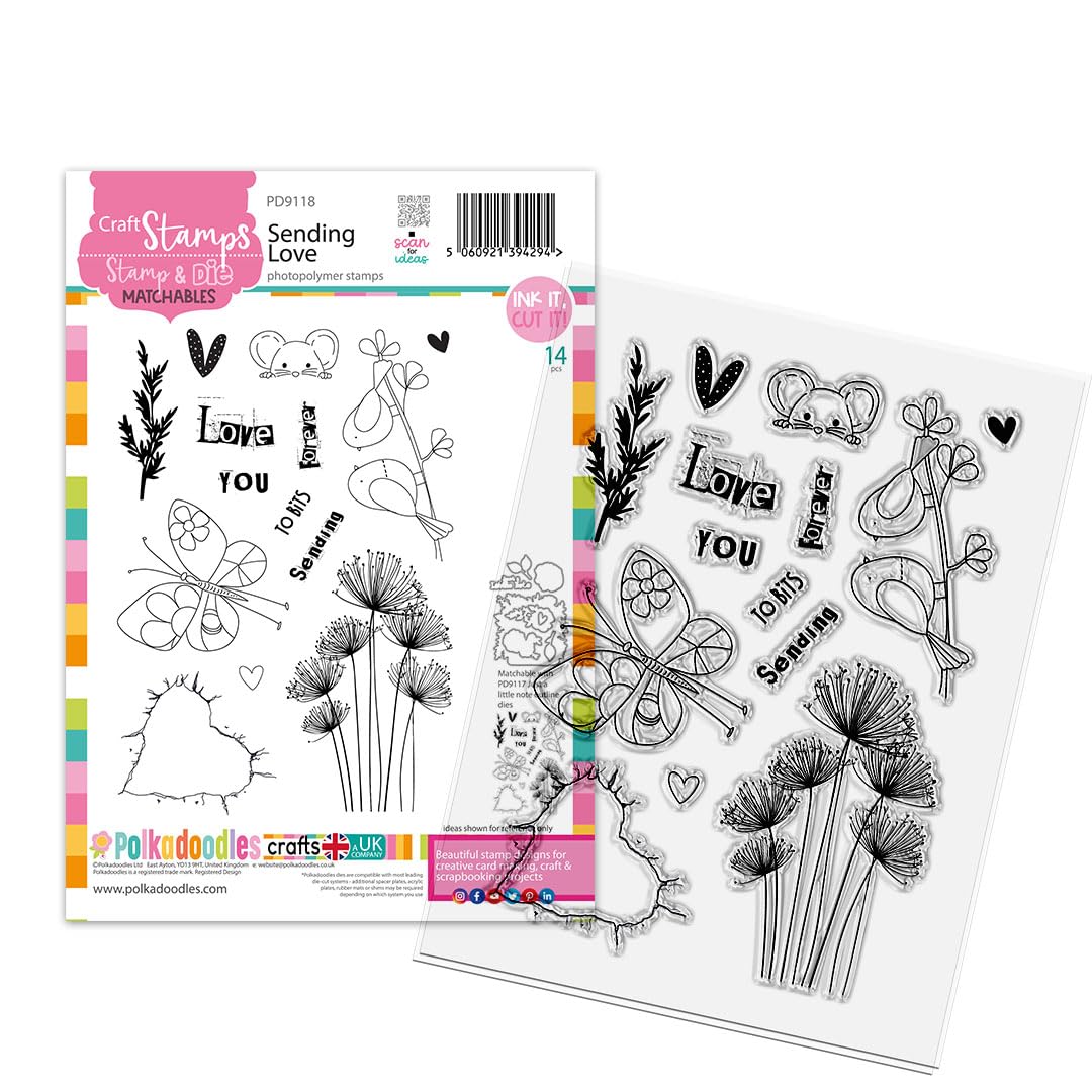 Sending Love Clear photopolymer Stamps - Craft, Card Making Scrapbooking - wh