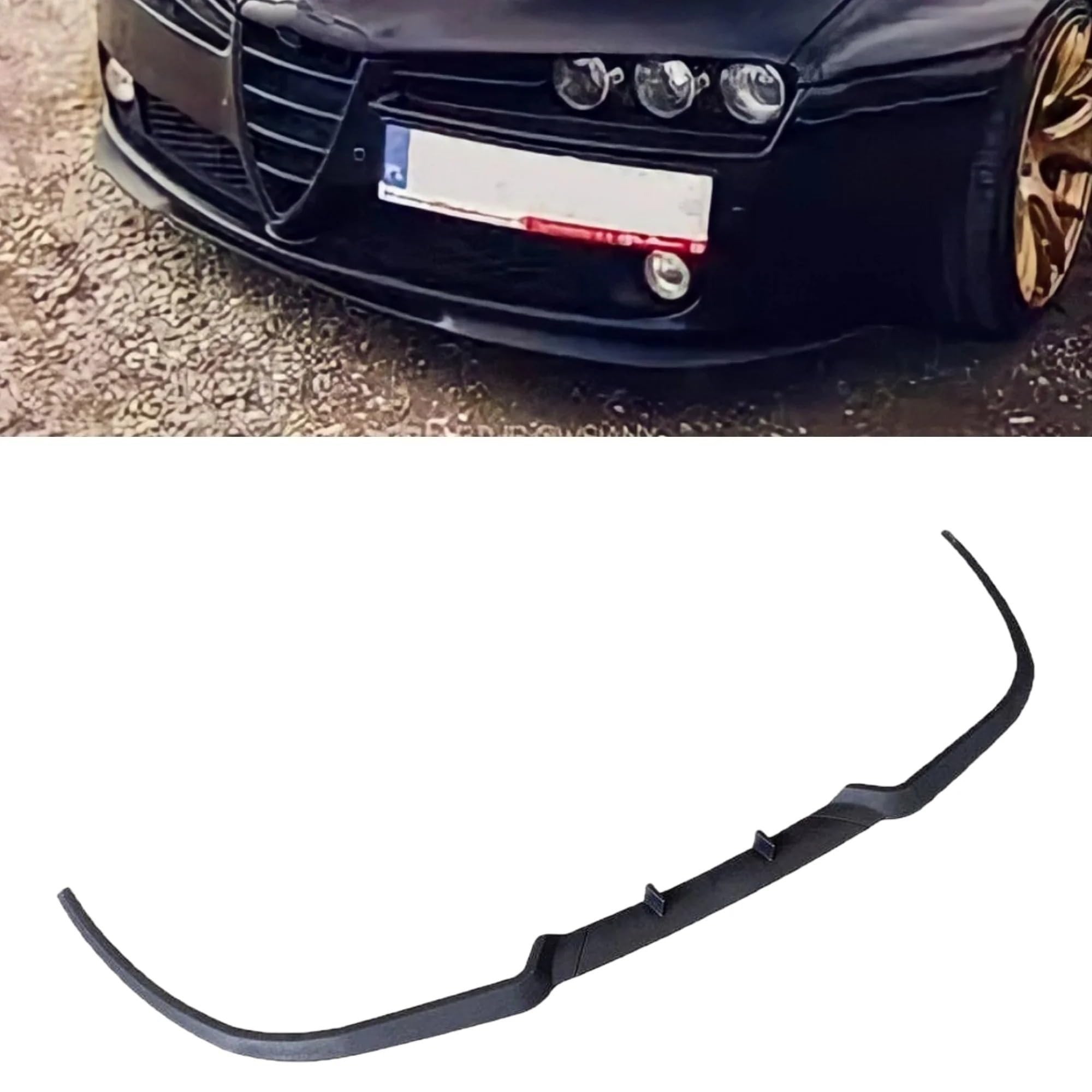 Spoiler Anteriore Per Alfa Per Romeo 159 Per CUPRA R Accessori Auto Spoiler Flap Universale 3 Pezzi Kit Corpo In Plastica Parti Esterne PARAURTI ANTERIORE Per LABBRO﻿ Spoiler Paraurti Anteriore(BLACK)