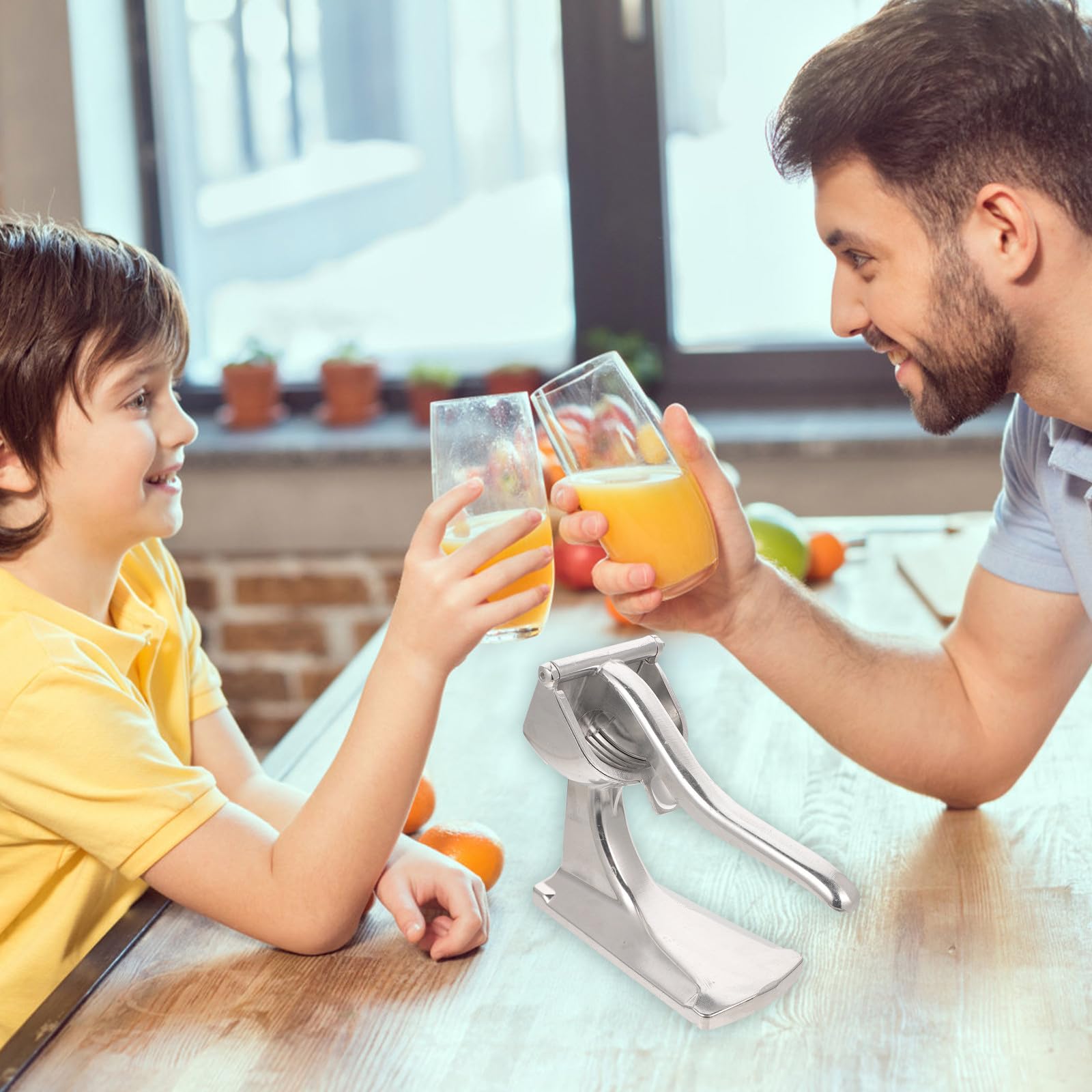 Exprimidor Fácil de Manual de Aleación Aluminio de Frutas Almacenamiento Diseño Estable y Conveniente Práctico para Uso Doméstico