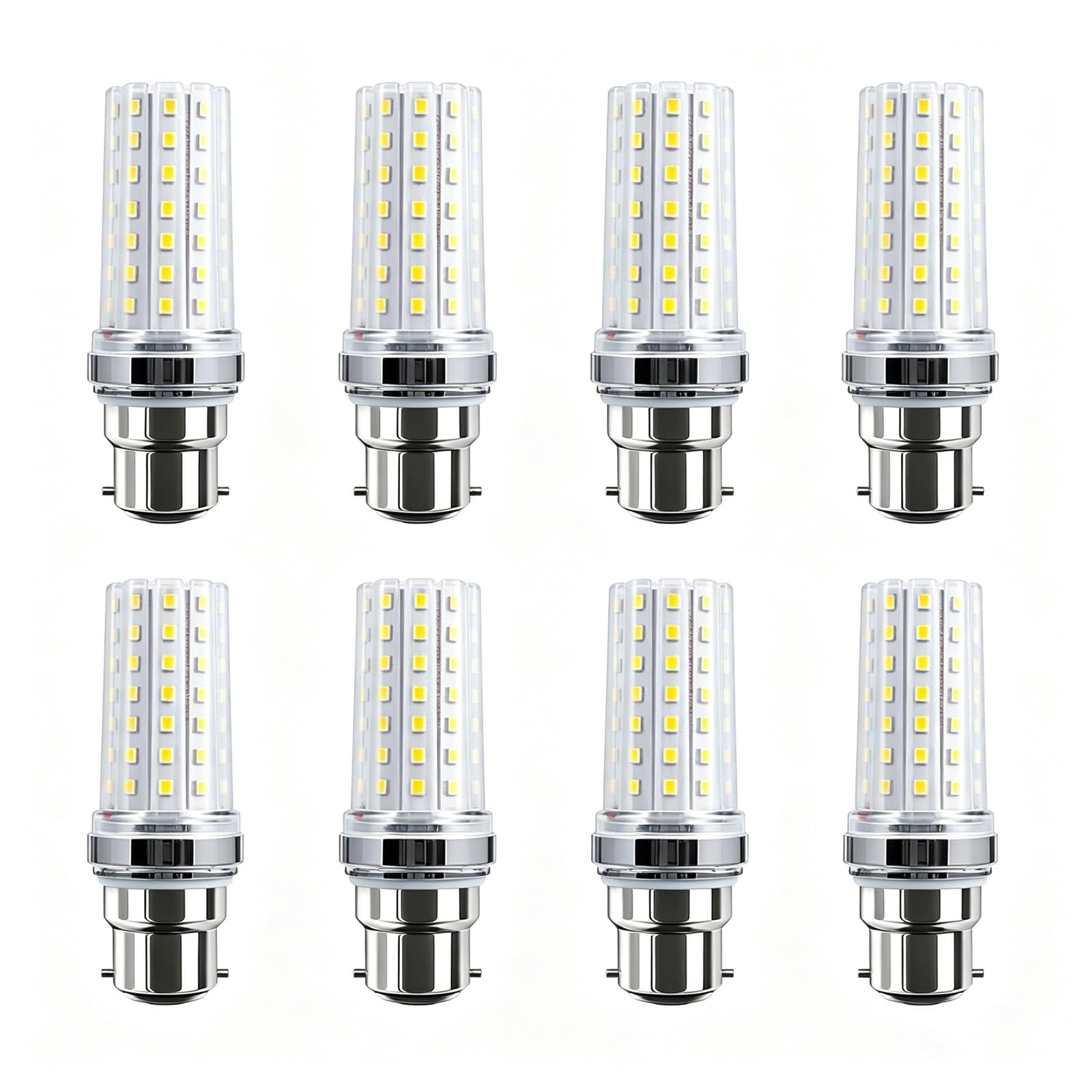 B22 Corn LED Bulbs Natural White 4000K BC LED Bulbs 20W Equivalent 200W High Brightness No Flicker CRI>80 for Bedroom Living Room Dining Room Cafe Non Dimmable(8 Pack)