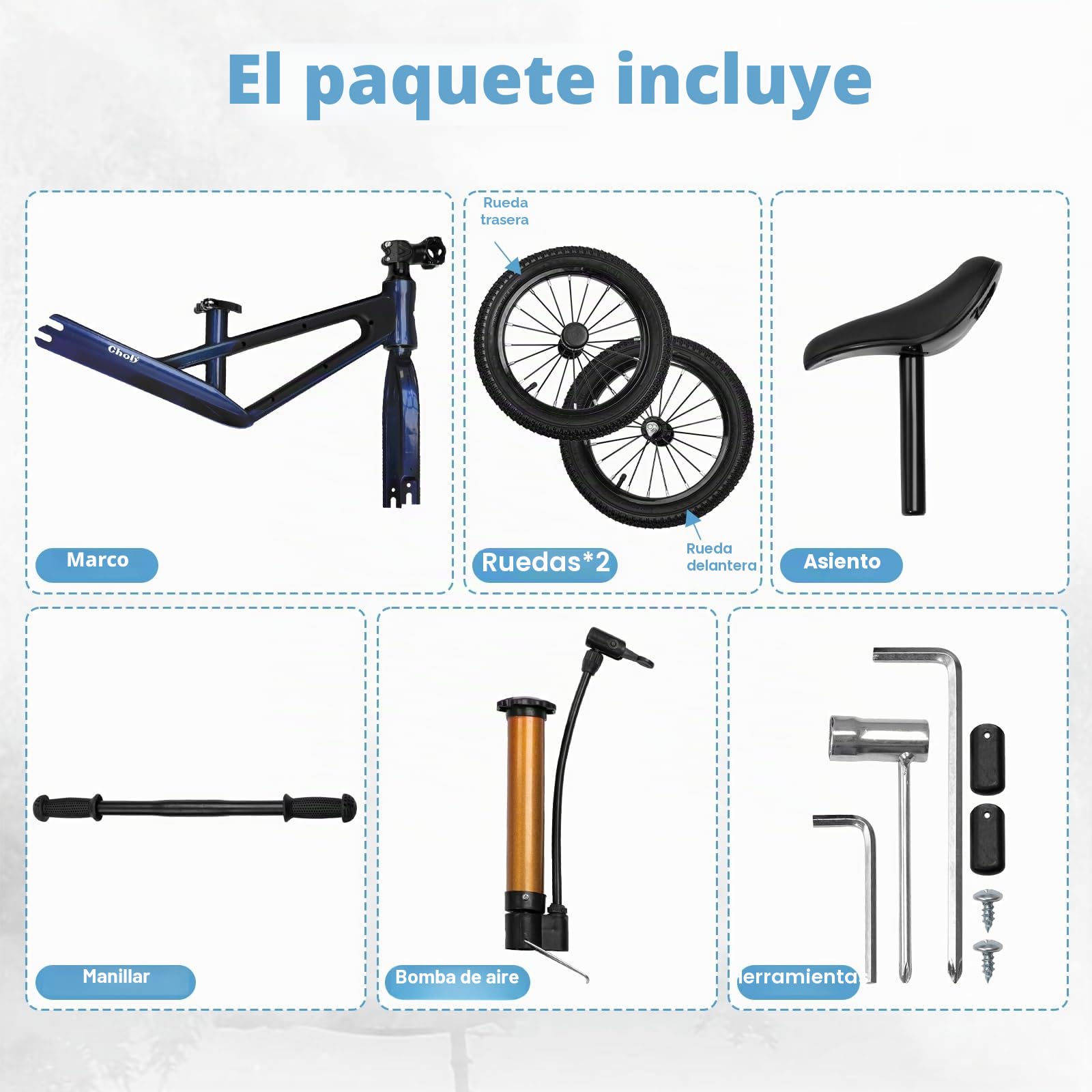 CHOLY Bicicleta infantil de 3 a 6 años de edad, bicicleta de entrenamiento ligera para niños de 3 a 6 años, con asiento ajustable, neumáticos de aire y marco de aleación de magnesio, bicicleta de