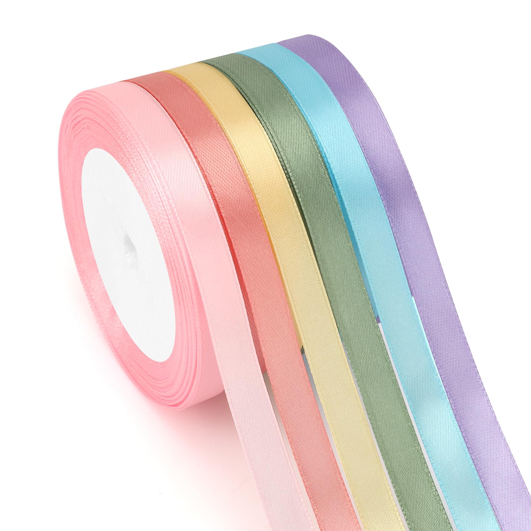 150 Yards 3/8 Inch Satin Ribbon for Gift Wrapping Rainbow Ribbon for Crafting Gift Coloured Balloon Ribbons for Bouquets Wedding Birthday Cake Decoration Party Floral Bridal Shower