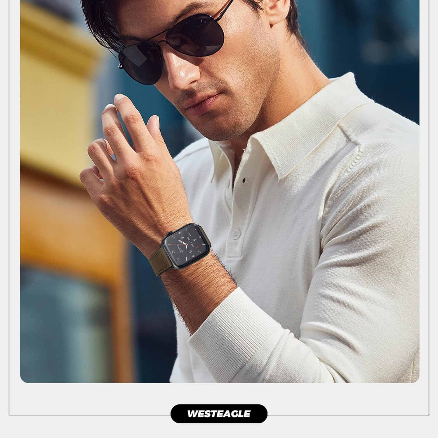 Magnetic Leather Bands Compatible with Apple Watch 49mm 46mm 45mm 44mm 42mm(S3/2/1) for Men Women, Genuine Leather with Magnetic Buckle for iWatch Ultra1/2/3 Series SE11/10/9/8/7/6/5/4/3/2/1 - Image 5