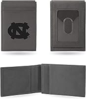 Vista 116 de Rico Industries NCAA - Cartera de bolsillo frontal grabada con láser gris, compacta, cómoda, delgada