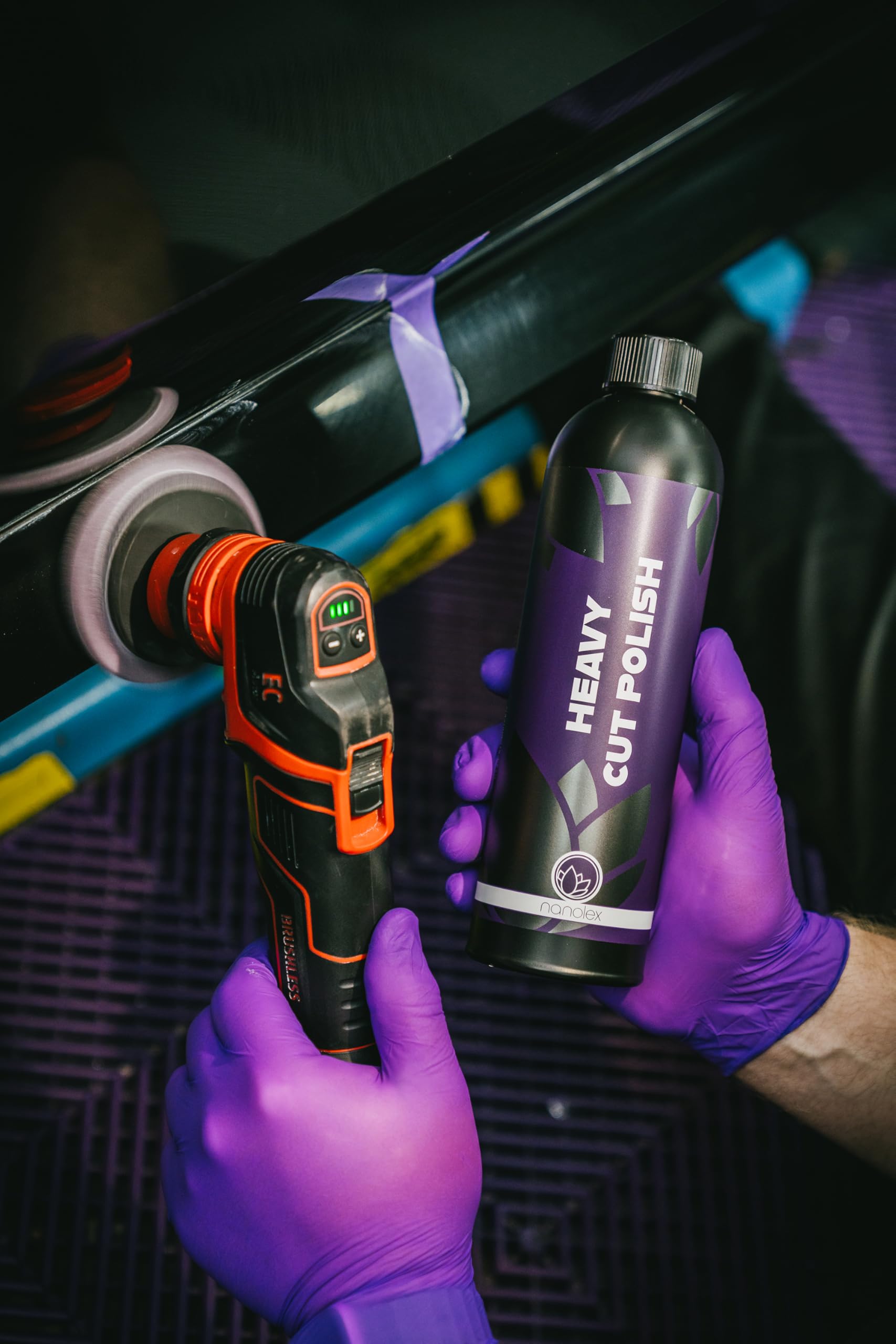 Nanolex Heavy Cut Politur, Premium Schleifpolitur & Schleifpaste für alle Autolacke, Polierpaste Auto entfernt tiefe Kratzer & Schleifspuren bis 1.500er Körnung, silikonfreier Lackreiniger, 1 x 750ml