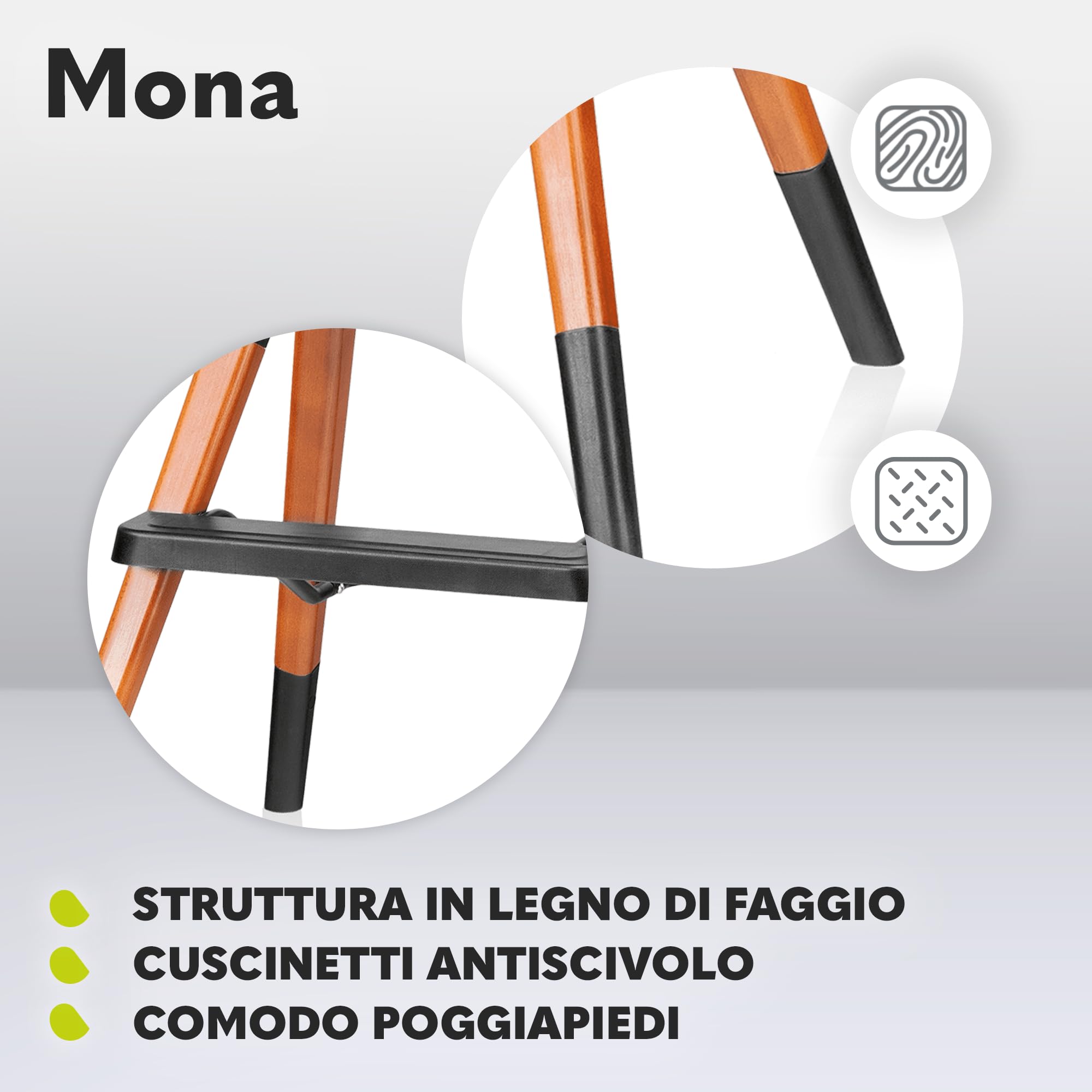 LIONELO Mona Seggiolone Pappa Evolutivo 4 in 1 da 6 Mesi a 75 kg | Vassoio Rimovibile, Cinture a 5 Punti, Poggiapiedi, Feltrini Antiscivolo, Bordi Arrotondati, Sedia e Sgabello