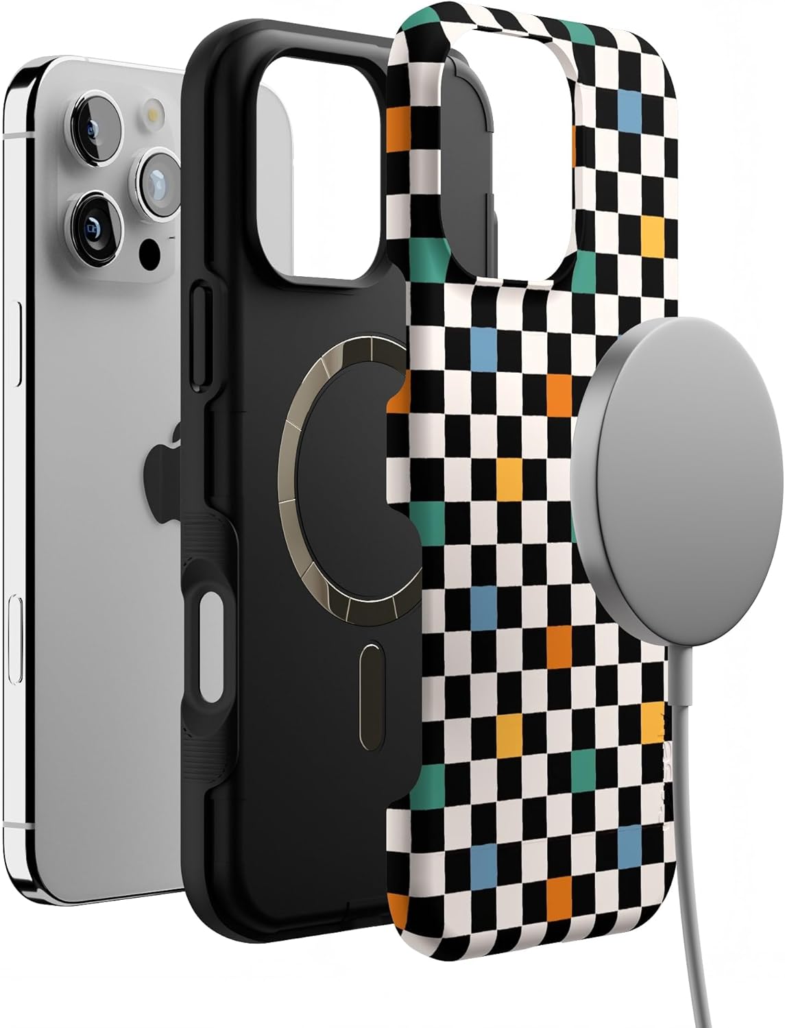 Casely iPhone 16 Pro Max Case | Old Skool | Retro Checkerboard | Bold Protective Design | Compatible with MagSafe - Image 4