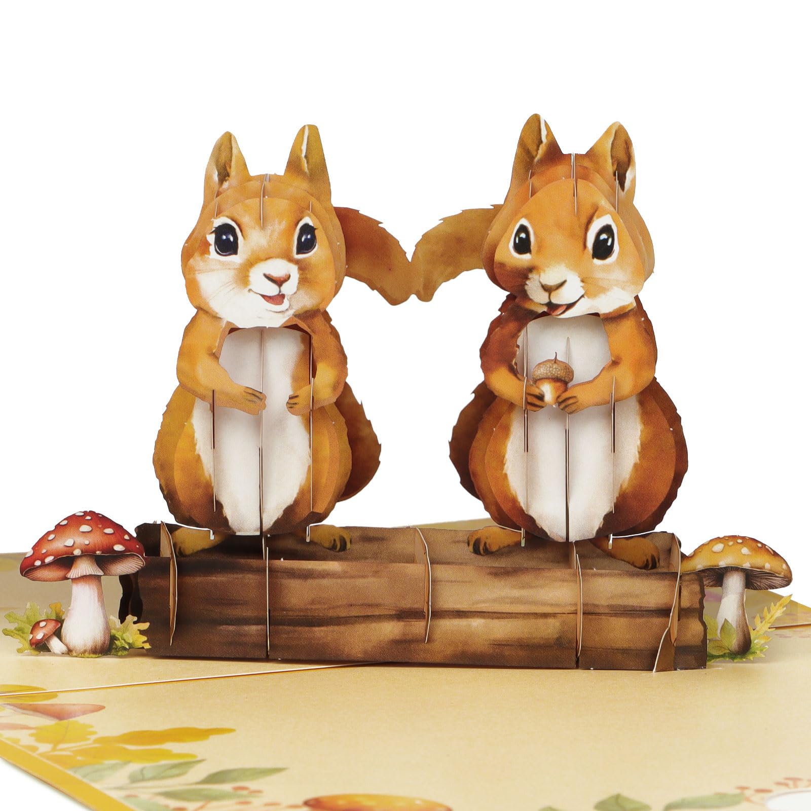 Biglietto Pop-Up 3D Scoiattoli Coppia - Per Anniversari, Matrimoni E San Valentino - Foto 4