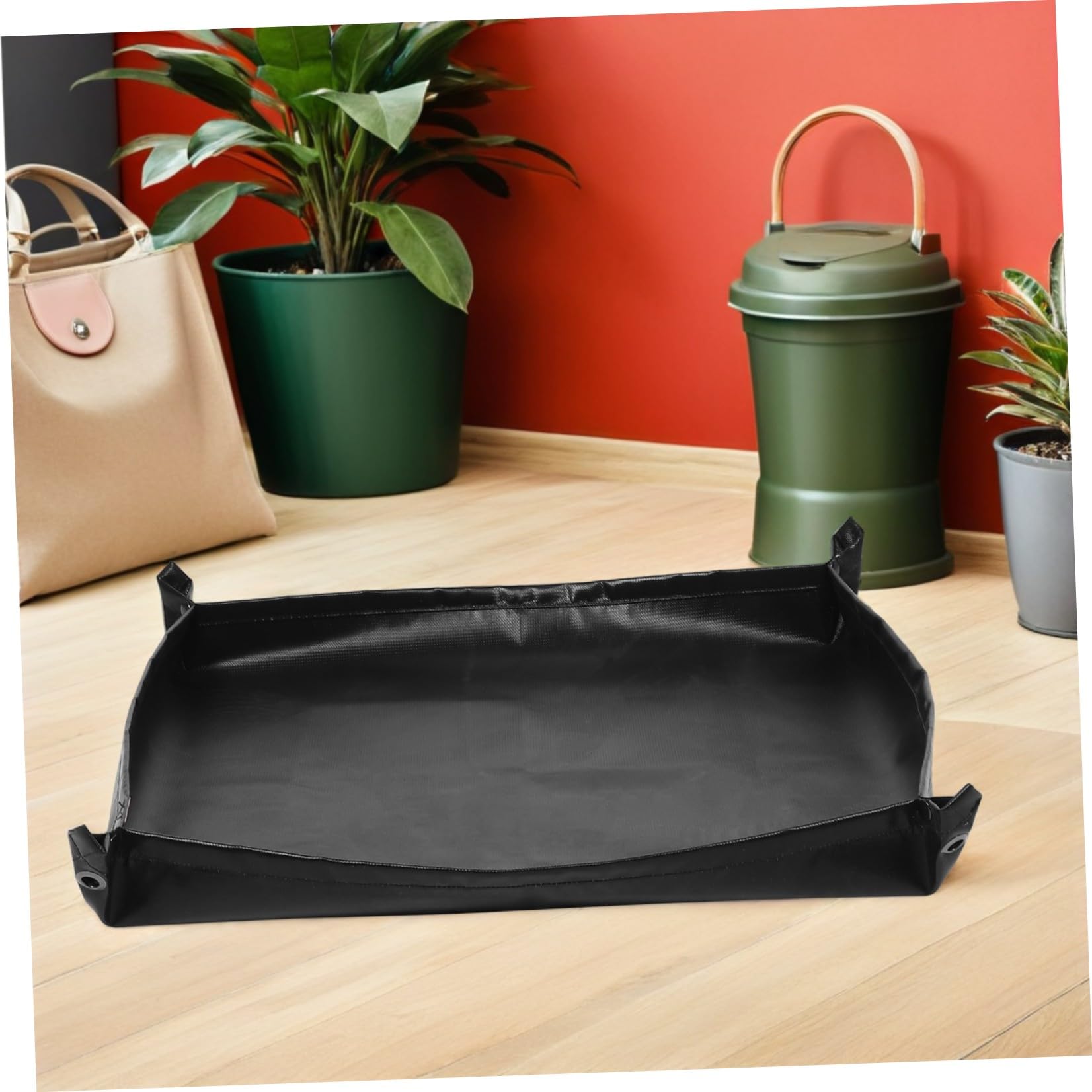 Tapete Ignífugo de Silicona para Barbacoa Exterior 71x71 Cm | Negro, Doble Cara, para Césped y Terraza, Portátil, Fácil de Plegar y Limpiar
