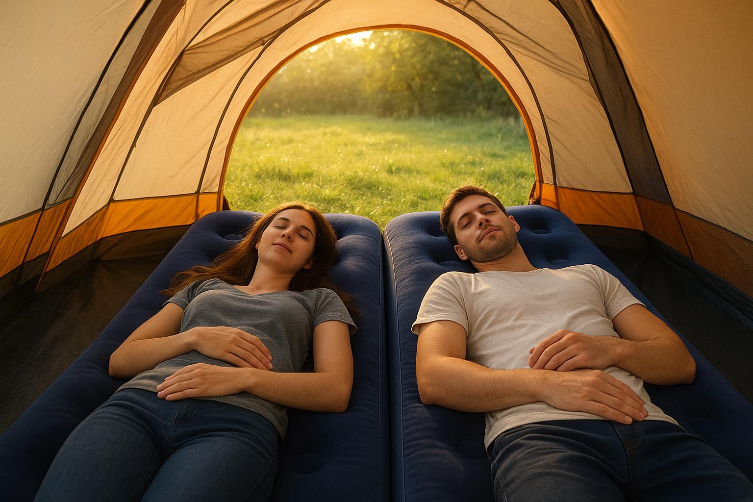 Brandsseller Luftbett Luftmatratze Gästebett Besuchermatratze für 1 Person Indoor und Outdoor aufblasbar blau